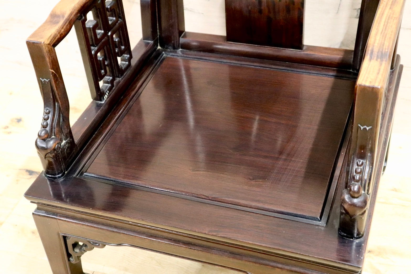 GMHS297DD○中国美術 唐木家具 アームチェア 椅子 無垢材 民藝 最高級 ヴィンテージ アンティーク アジアン