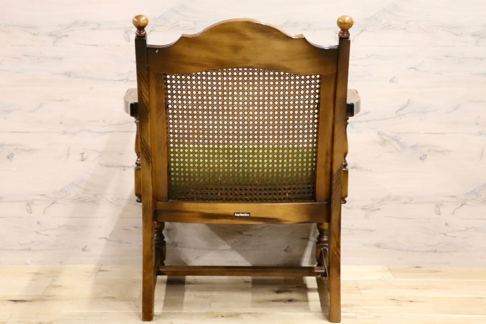 GMHK448A○karimoku / カリモク オールドカリモク コロニアル ラウンジチェア 椅子 シングルソファ ファブリック ベロア ブナ材