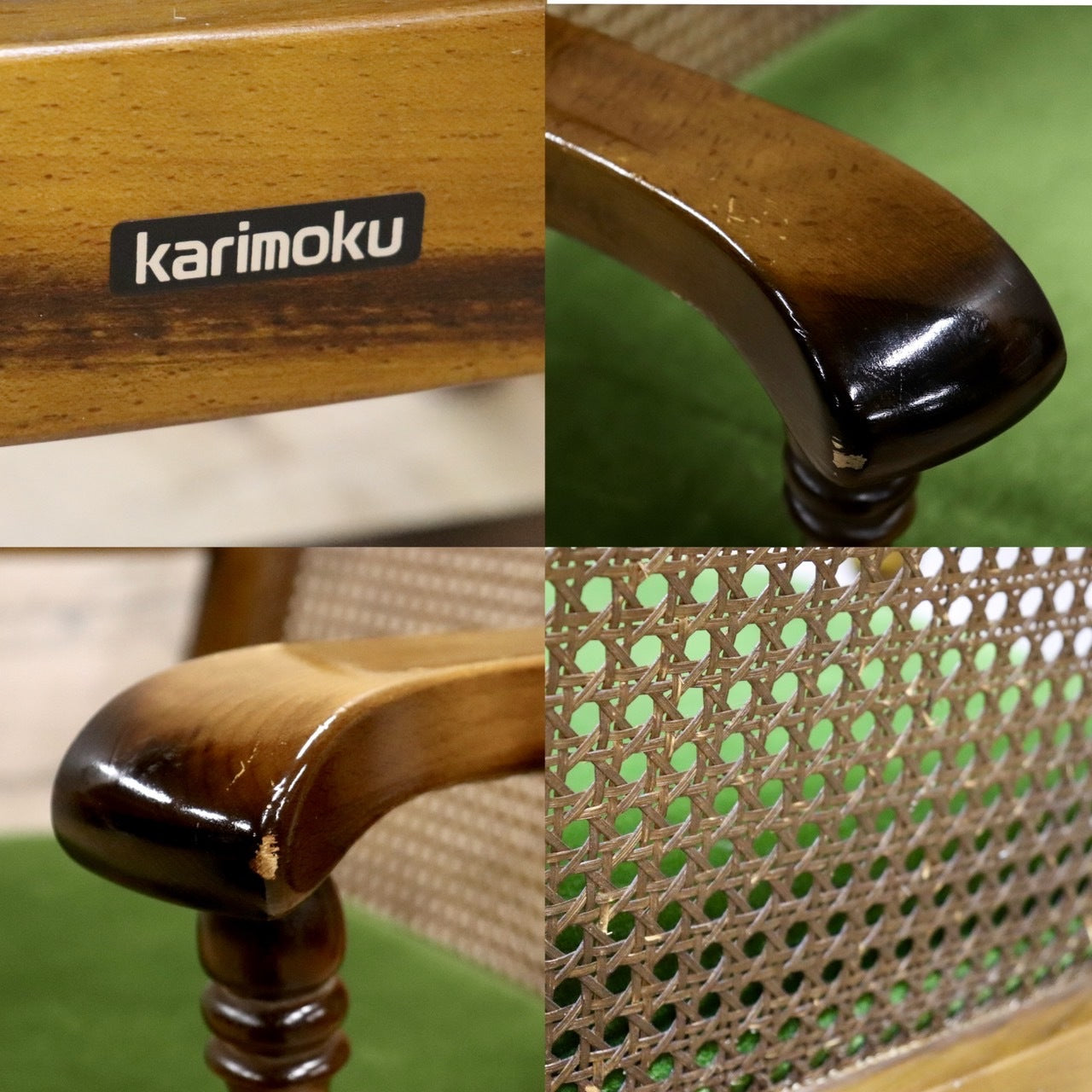 GMHK448A○karimoku / カリモク オールドカリモク コロニアル ラウンジチェア 椅子 シングルソファ ファブリック ベロア ブナ材