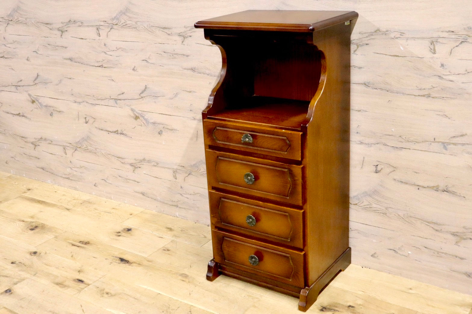 GMHS380A○karimoku / カリモク オールドカリモク 電話台 花台 飾り台 本棚 引き出し ベッドサイド 収納家具 国産家具 ヴィンテージ