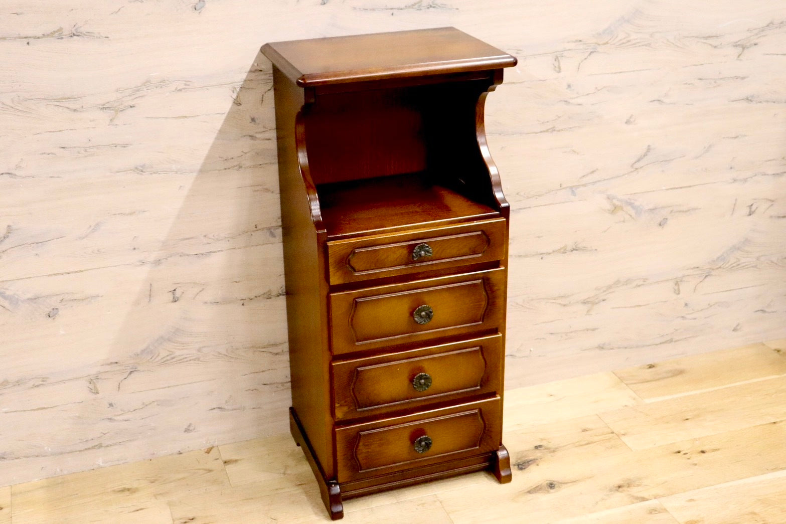 GMHS380A○karimoku / カリモク オールドカリモク 電話台 花台 飾り台 本棚 引き出し ベッドサイド 収納家具 国産家具 ヴィンテージ