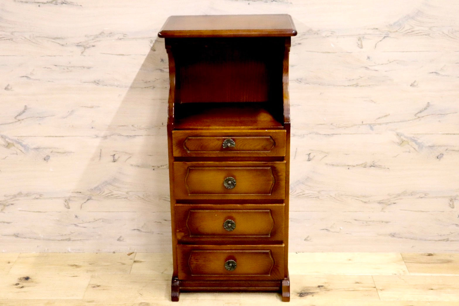 GMHS380A○karimoku / カリモク オールドカリモク 電話台 花台 飾り台 本棚 引き出し ベッドサイド 収納家具 国産家具 ヴィンテージ