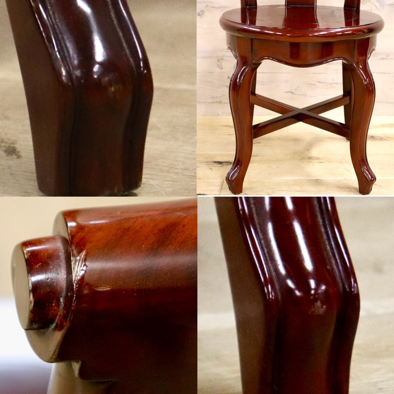 GMHN281A○唐木家具 ダイニングチェア 食卓椅子 花梨材 無垢 中国美術 高級家具 アジアン 展示品