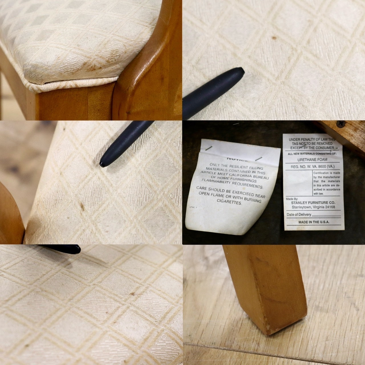 GMHK509○STANLEY FURNITURE / スタンレー ファニチャー アームチェア ダイニングチェア ファブリック ヴィンテージ アメリカ老舗高級