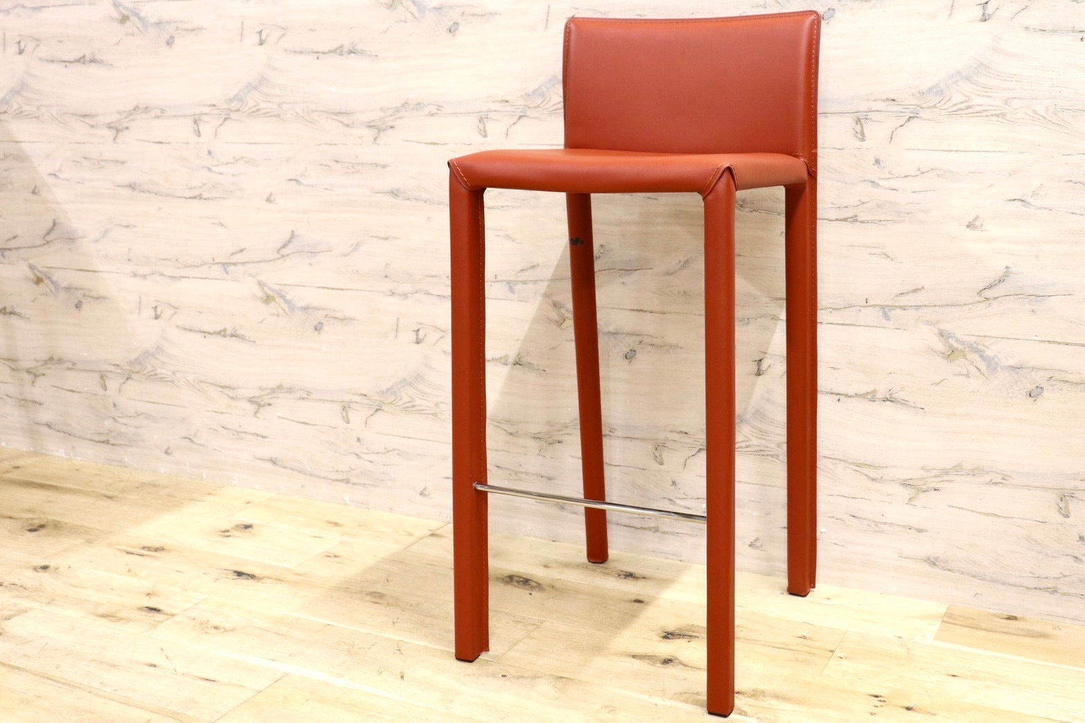 GMHN282C○アダル カウンターチェア ハイチェア バーチェア ハイスツール バースツール リサイクルレザー モダン シンプル 展示品