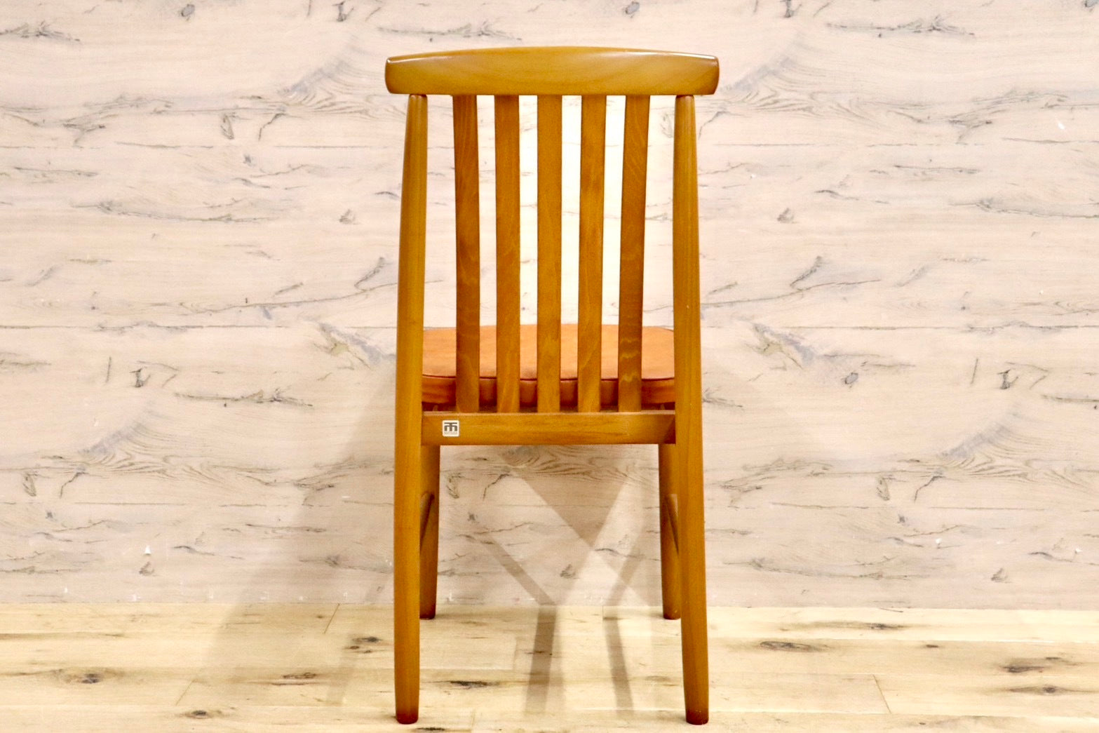 GMHH344A○MATSUDA / 松田家具 ダイニングチェア 食卓椅子 ライトブラウン 合皮 大川家具 レトロ アンティーク 昭和レトロ 在庫品