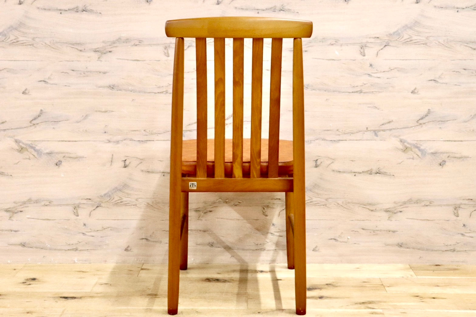 GMHH344B○MATSUDA / 松田家具 ダイニングチェア 食卓椅子 ライトブラウン 合皮 大川家具 レトロ アンティーク 昭和レトロ 在庫品
