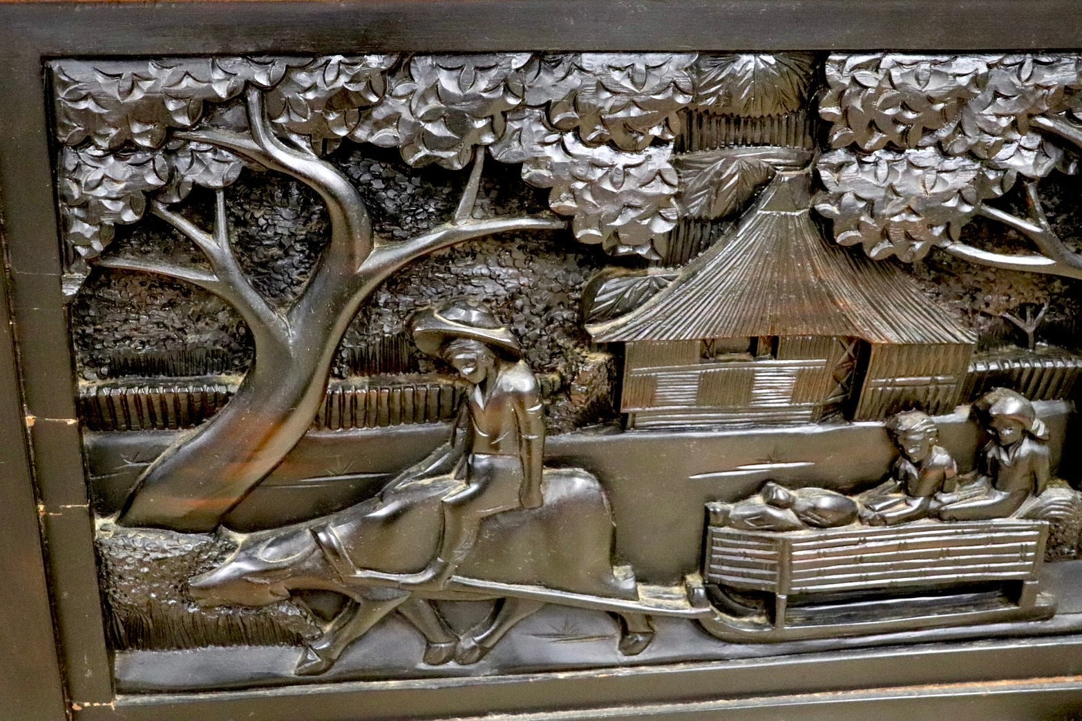 GMHK583○唐木 衝立 ロータイプ パーテーション 和家具 和モダン 彫刻 座敷 和室 茶室 玄関 屏風間仕切り アンティーク オブジェ