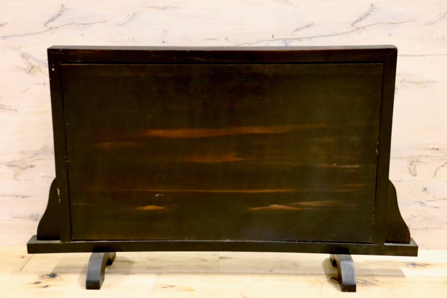 GMHK583○唐木 衝立 ロータイプ パーテーション 和家具 和モダン 彫刻 座敷 和室 茶室 玄関 屏風間仕切り アンティーク オブジェ