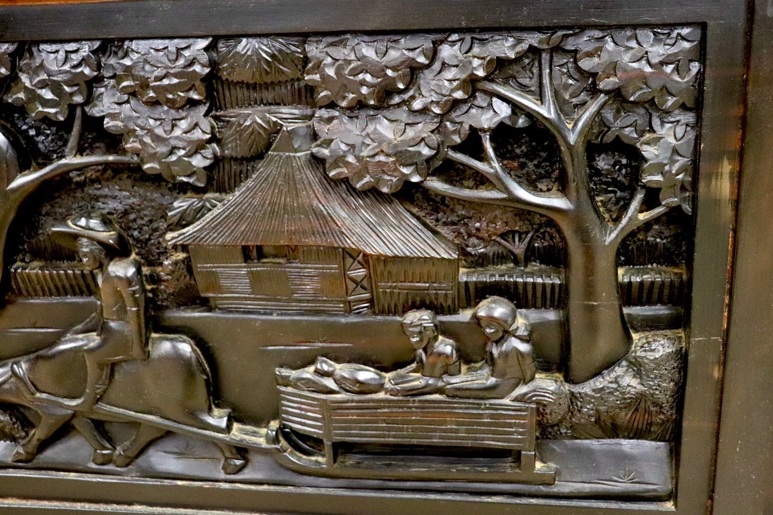 GMHK583○唐木 衝立 ロータイプ パーテーション 和家具 和モダン 彫刻 座敷 和室 茶室 玄関 屏風間仕切り アンティーク オブジェ