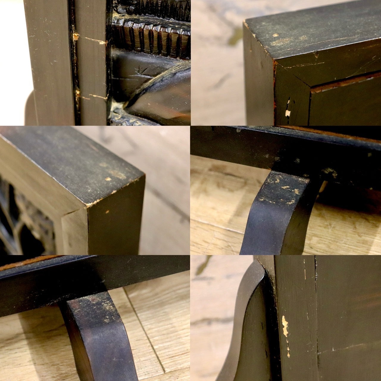 GMHK583○唐木 衝立 ロータイプ パーテーション 和家具 和モダン 彫刻 座敷 和室 茶室 玄関 屏風間仕切り アンティーク オブジェ