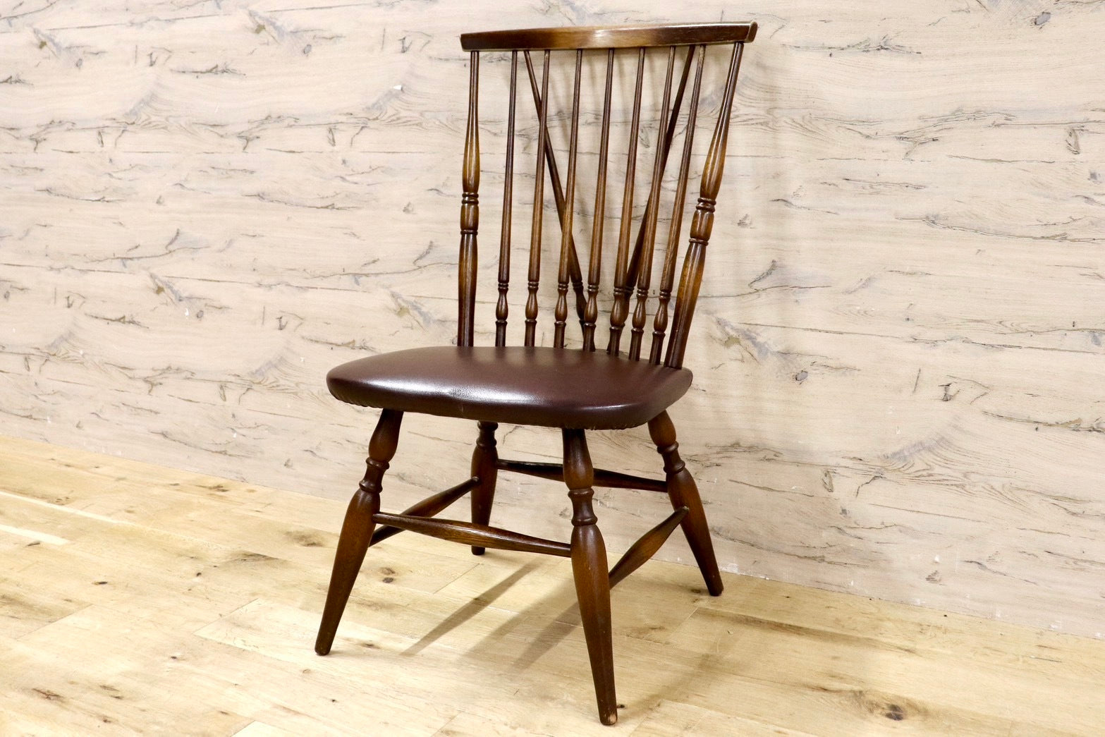 GMHH393C○飛騨産業 / HIDA キツツキ ダイニングチェアウィンザーチェア 椅子 木製 ビンテージ アンティーク 古民家 ノスタルジック