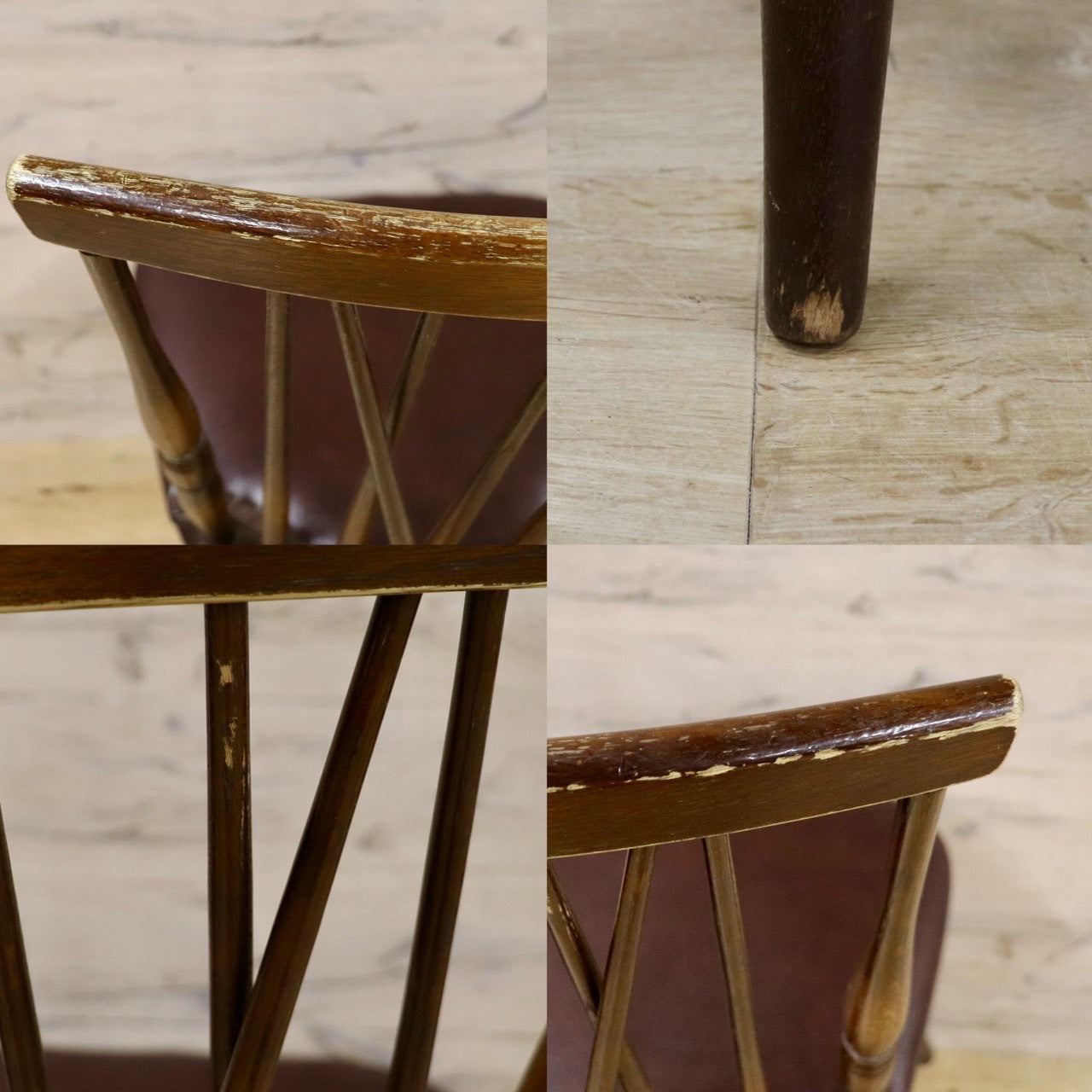 GMHH393C○飛騨産業 / HIDA キツツキ ダイニングチェアウィンザーチェア 椅子 木製 ビンテージ アンティーク 古民家 ノスタルジック