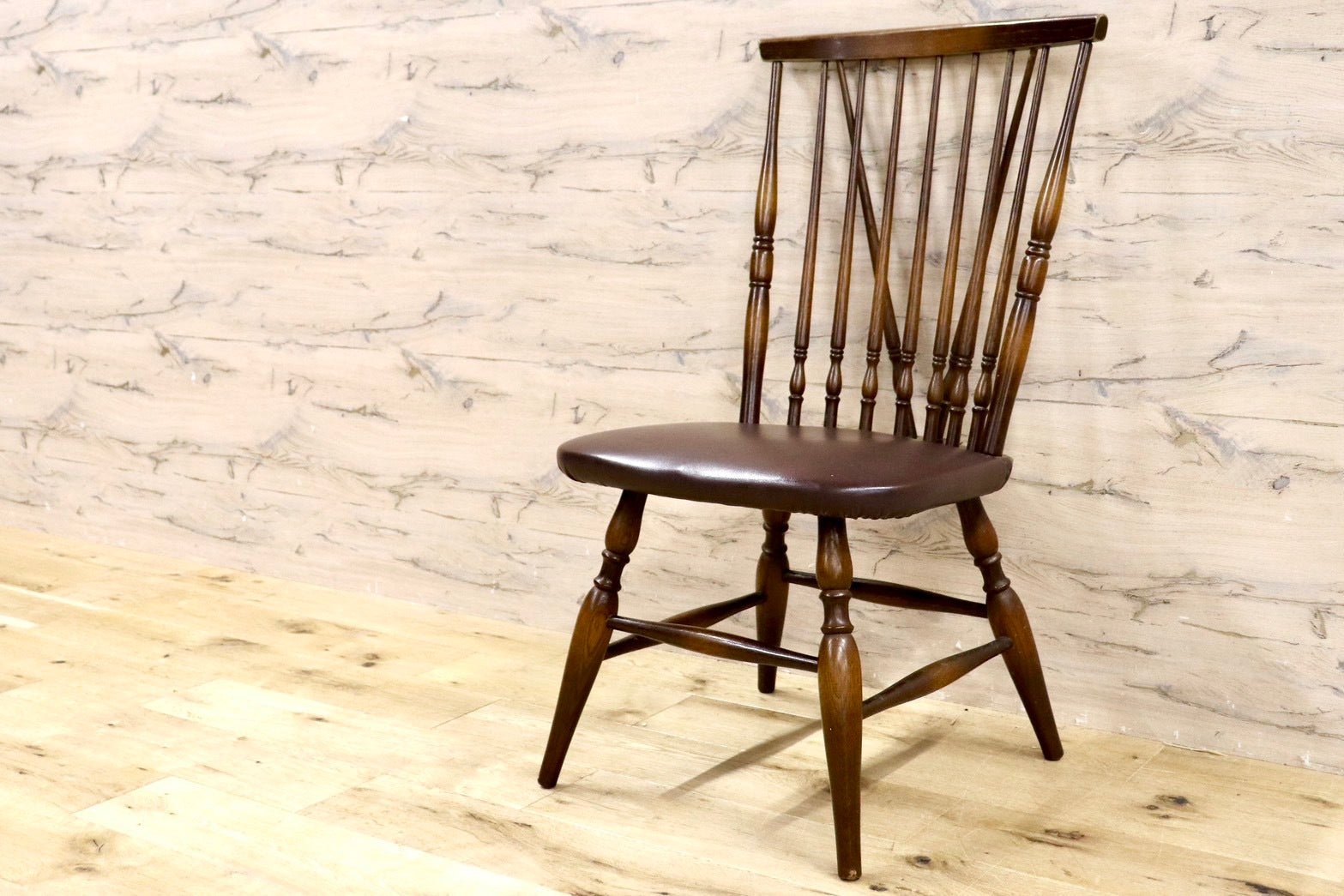 GMHH393D○飛騨産業 / HIDA キツツキ ダイニングチェアウィンザーチェア 椅子 木製 ビンテージ アンティーク 古民家 ノスタルジック