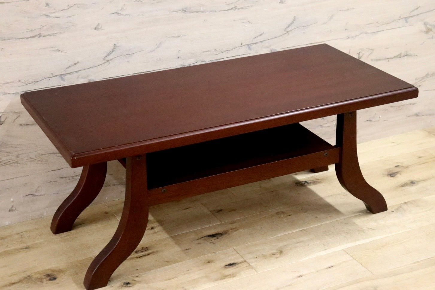 GMHK683○神戸洋家具 アンティーク調 ローテーブル センターテーブル リビングテーブル 客間 応接机 レトロ クラシック 検)メープル不二家