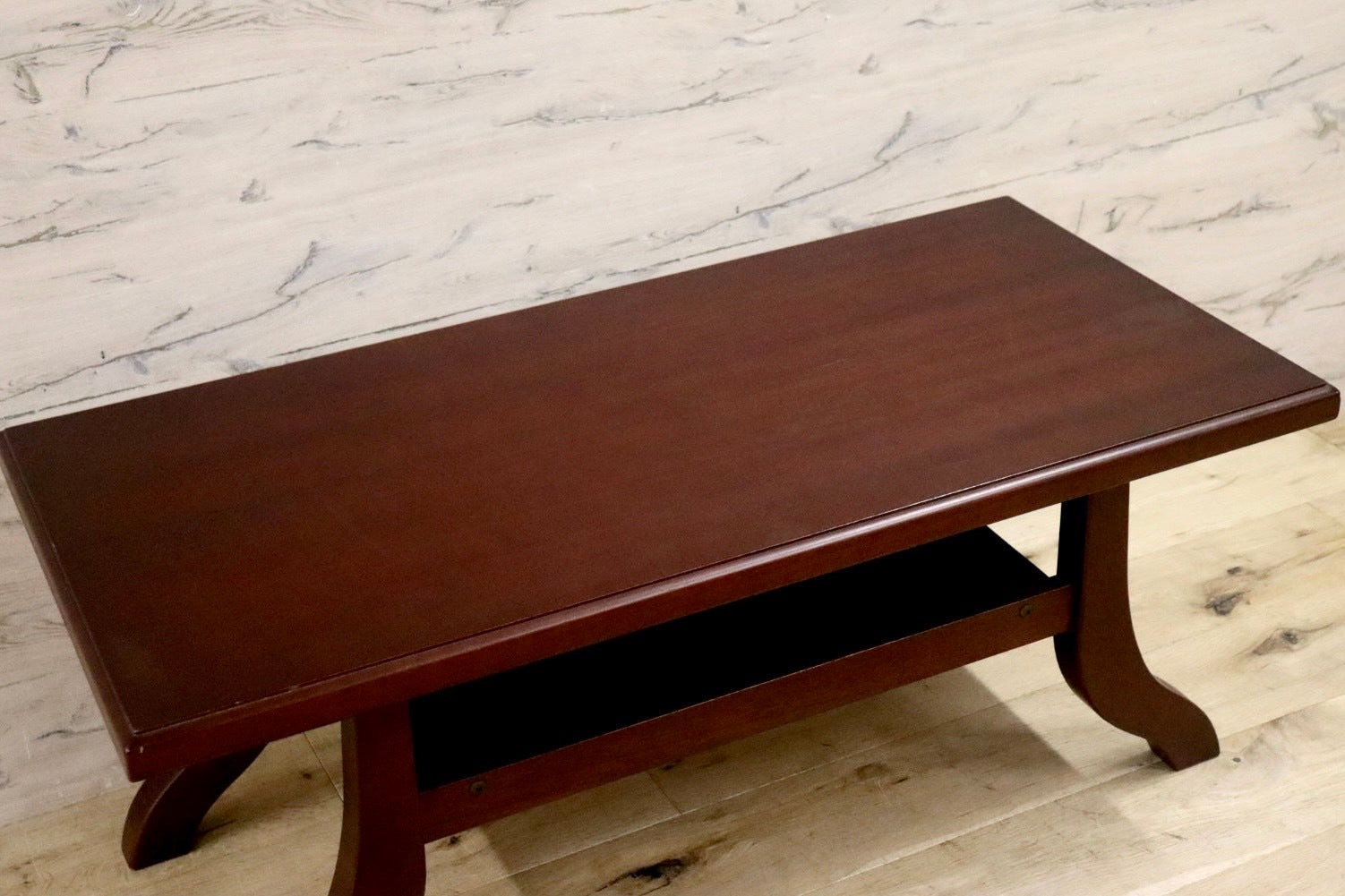 GMHK683○神戸洋家具 アンティーク調 ローテーブル センターテーブル リビングテーブル 客間 応接机 レトロ クラシック 検)メープル不二家