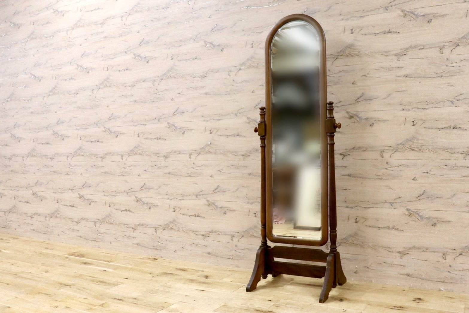 GMHK605○karimoku / カリモク コロニアル ミラー 姿見 全身鏡 スタンドミラー モダン レトロ アンティーク ブナ材