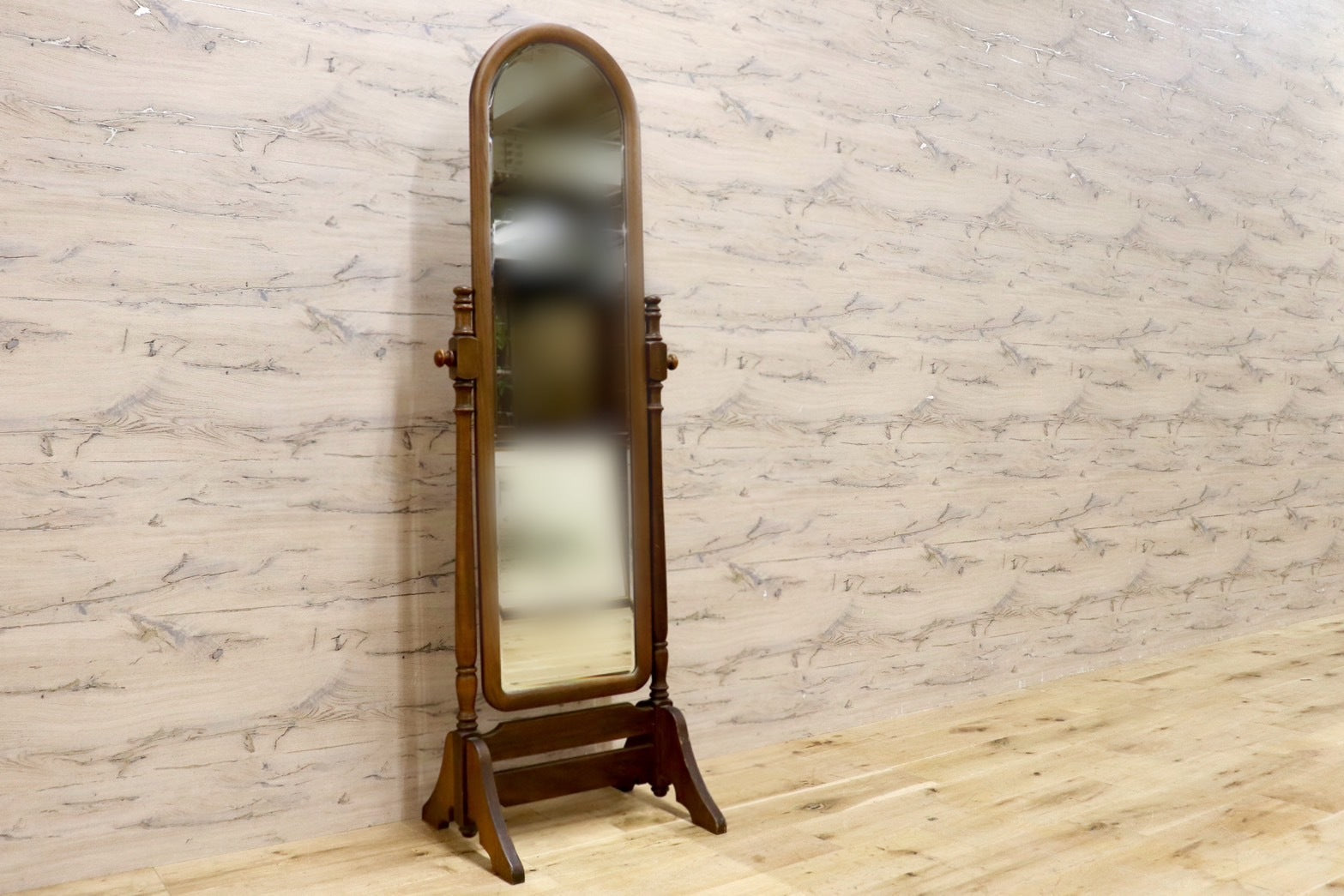 GMHK605○karimoku / カリモク コロニアル ミラー 姿見 全身鏡 スタンドミラー モダン レトロ アンティーク ブナ材