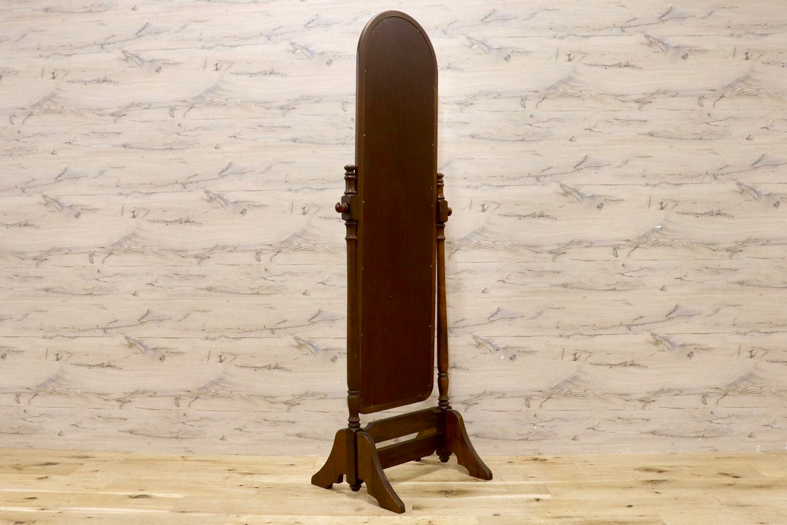 GMHK605○karimoku / カリモク コロニアル ミラー 姿見 全身鏡 スタンドミラー モダン レトロ アンティーク ブナ材