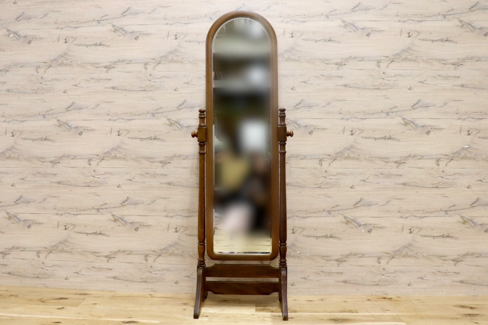 GMHK605○karimoku / カリモク コロニアル ミラー 姿見 全身鏡 スタンドミラー モダン レトロ アンティーク ブナ材