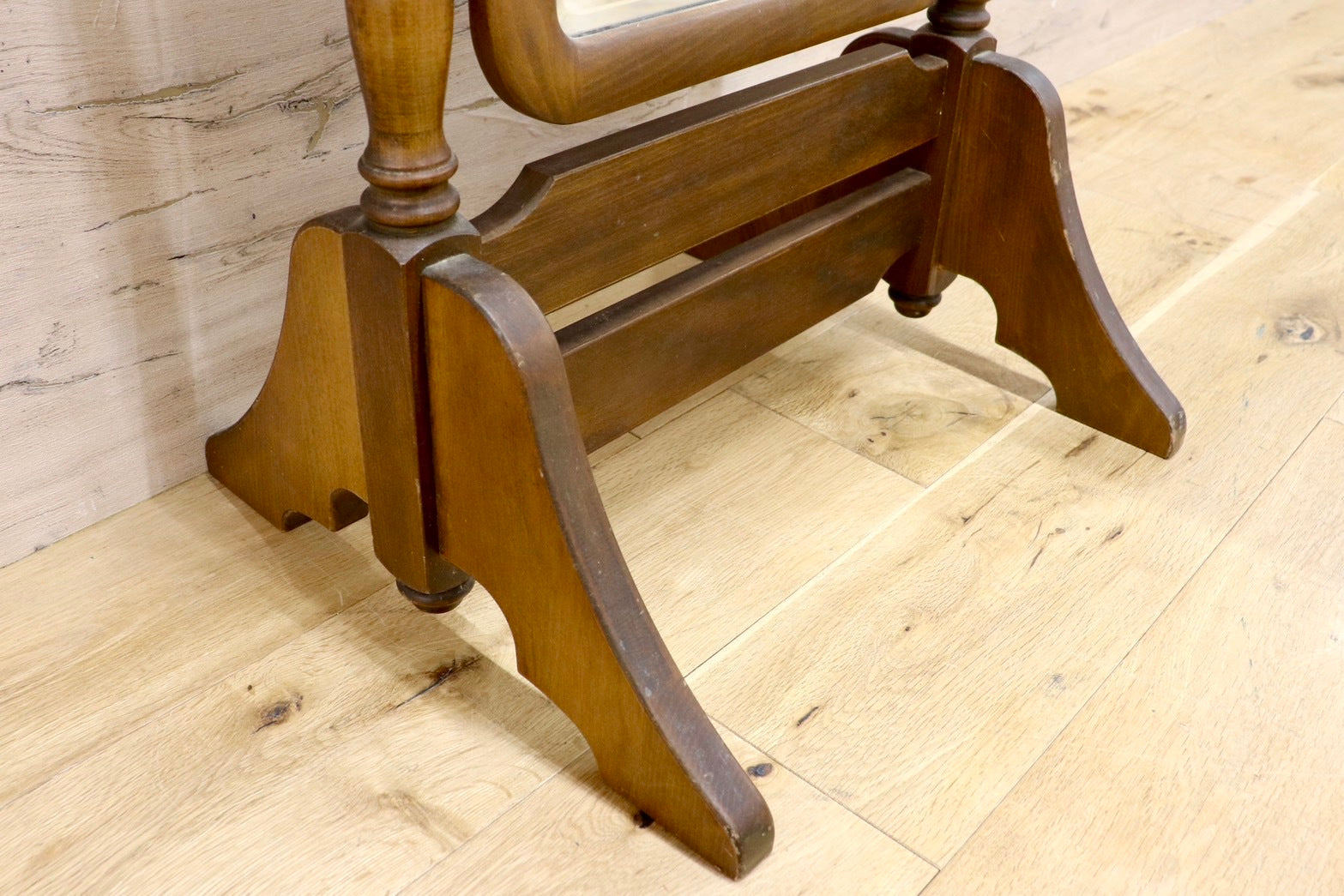 GMHK605○karimoku / カリモク コロニアル ミラー 姿見 全身鏡 スタンドミラー モダン レトロ アンティーク ブナ材