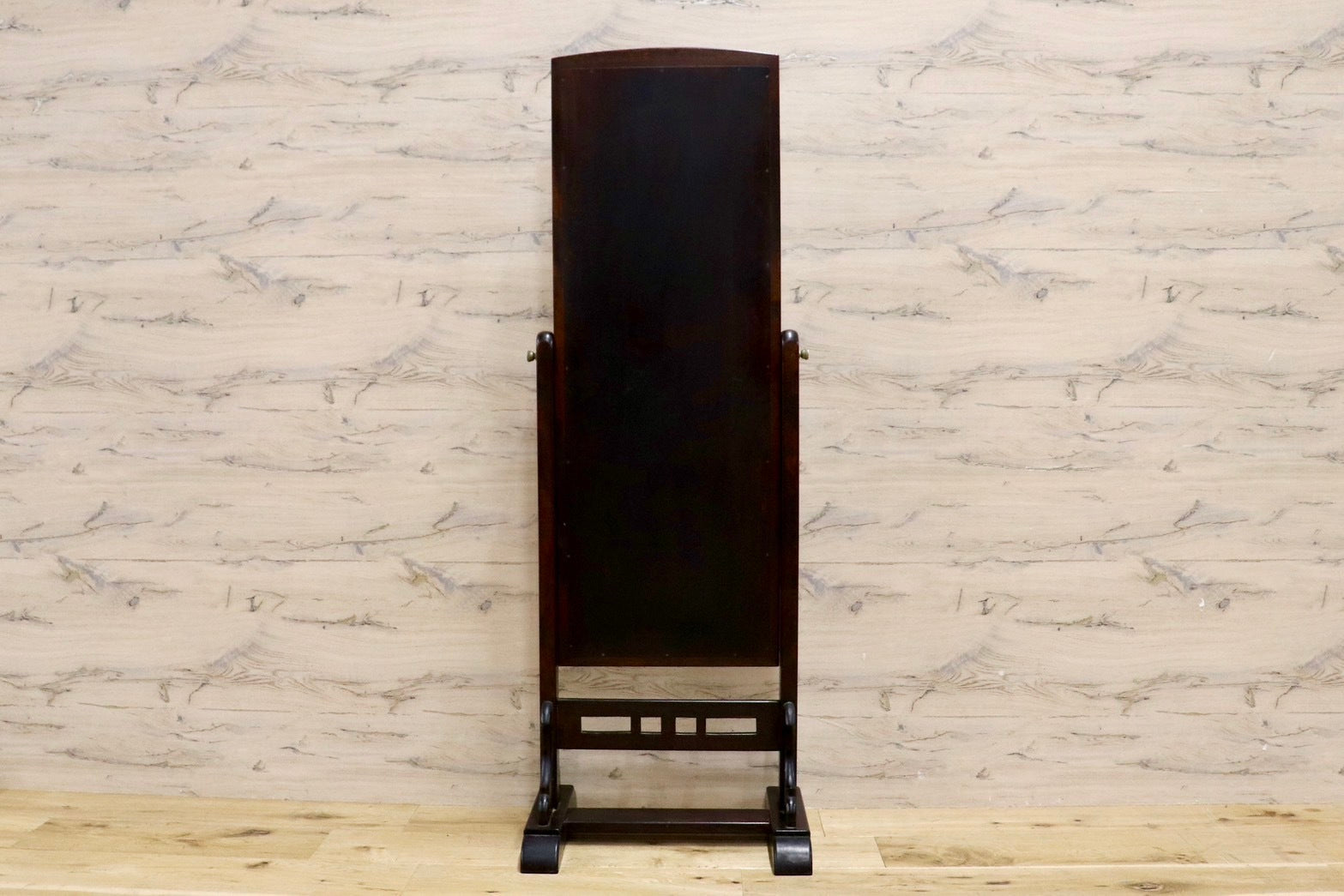 GMHK520○松本民芸家具 姿見 スタンドミラー 全身鏡 ミズメザクラ 民藝 無垢材 アンティーク レトロ 和家具 和モダン