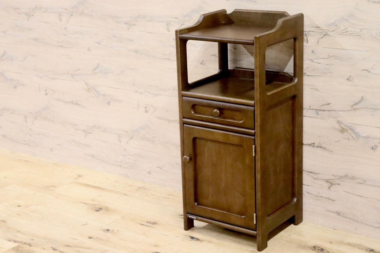 GMHH279○karimoku / カリモク 電話台 FAX台 花台 飾り台 収納家具 国産家具 天然木 レトロ