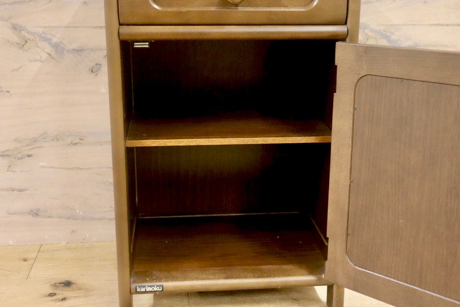 GMHH279○karimoku / カリモク 電話台 FAX台 花台 飾り台 収納家具 国産家具 天然木 レトロ