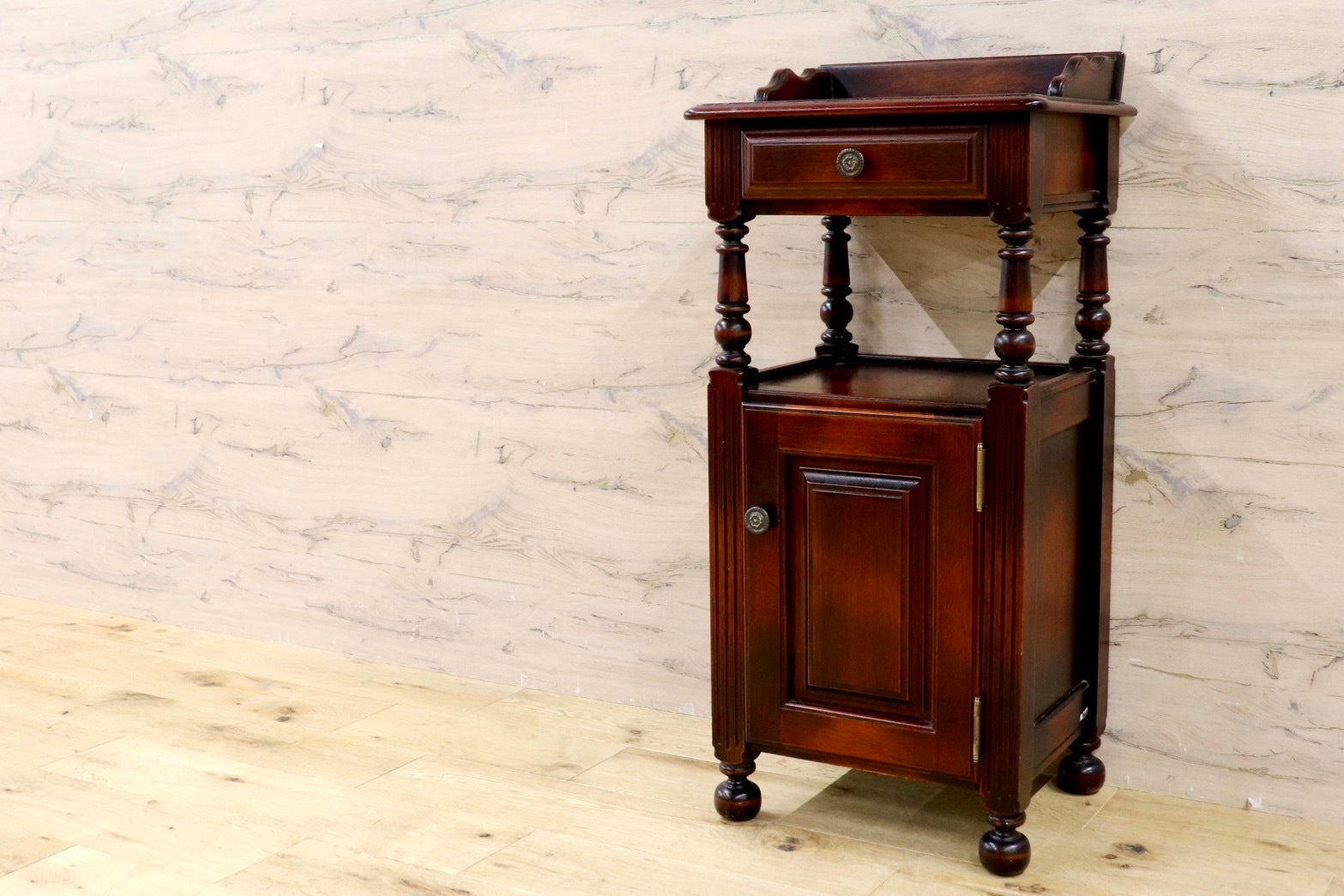 GMHK656○karimoku / カリモク オールドカリモク 電話台 花台 飾り台 引き出し 収納家具 国産家具 ヴィンテージ レトロ