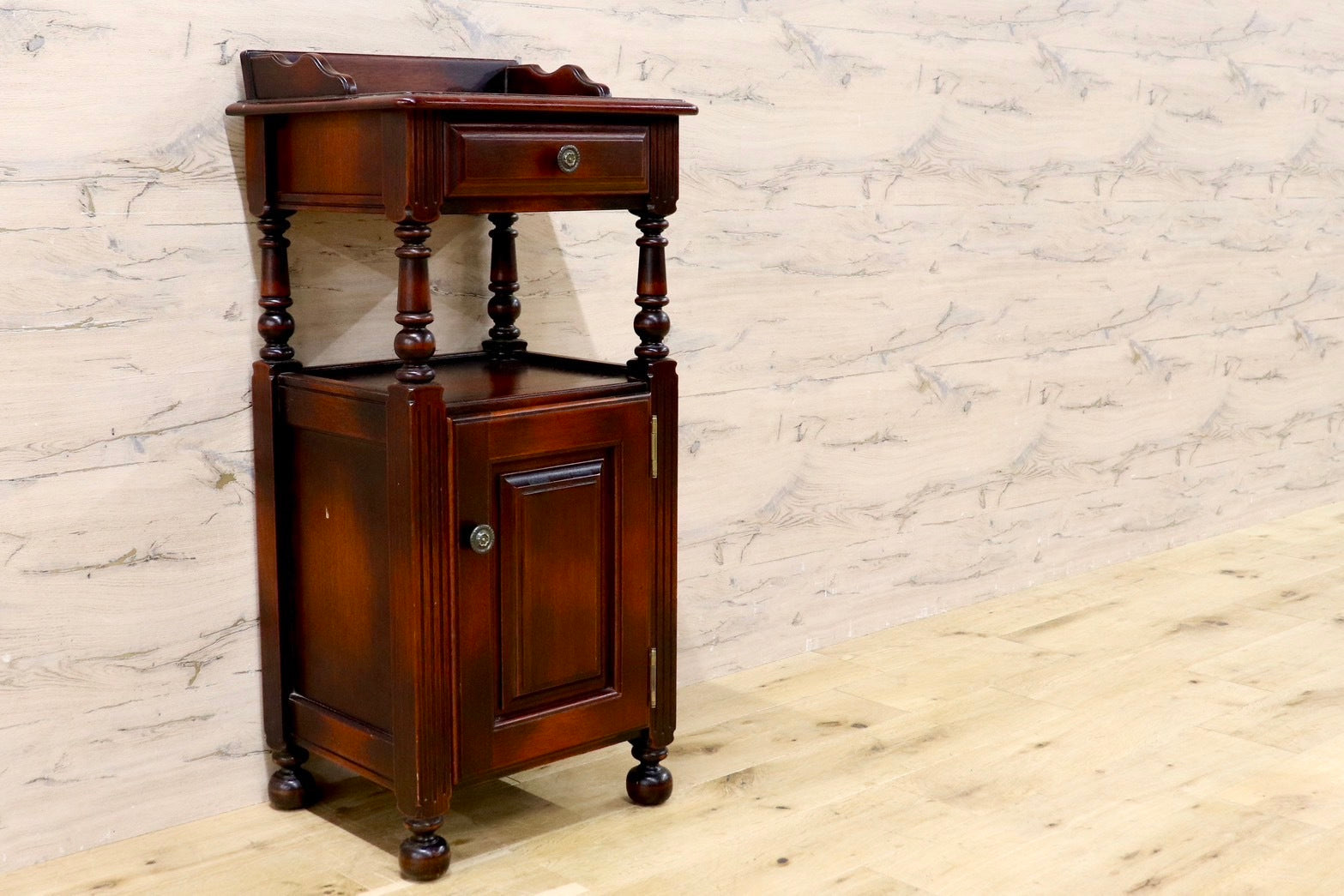 GMHK656○karimoku / カリモク オールドカリモク 電話台 花台 飾り台 引き出し 収納家具 国産家具 ヴィンテージ レトロ