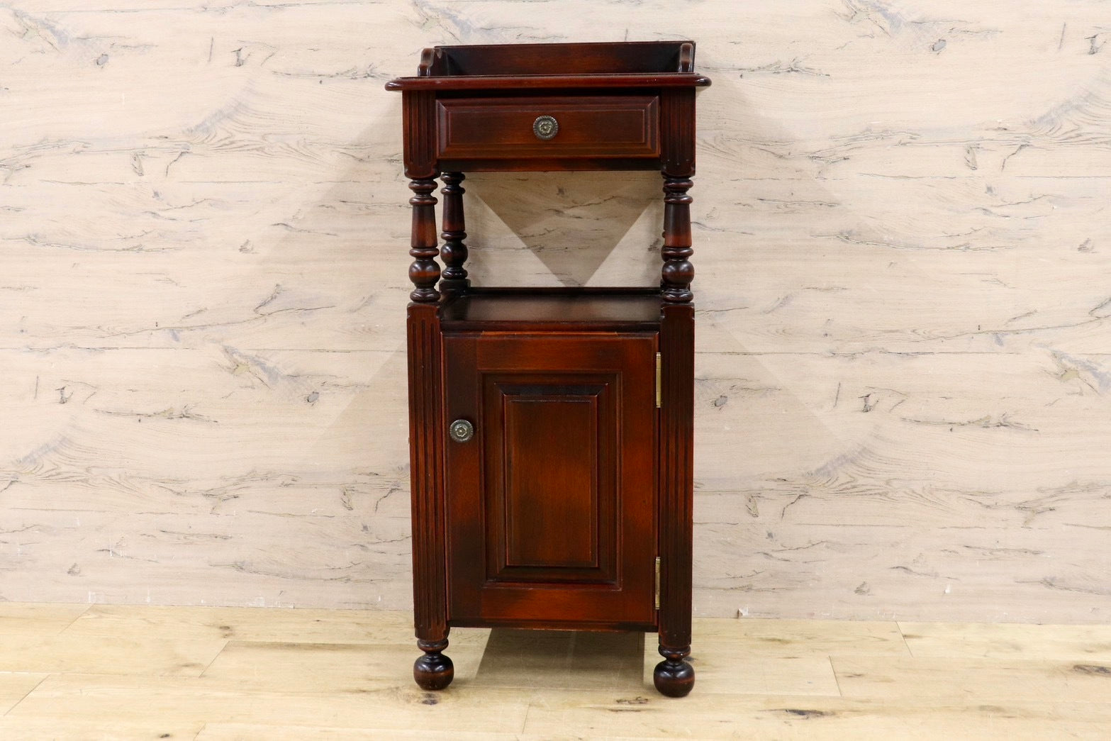 GMHK656○karimoku / カリモク オールドカリモク 電話台 花台 飾り台 引き出し 収納家具 国産家具 ヴィンテージ レトロ