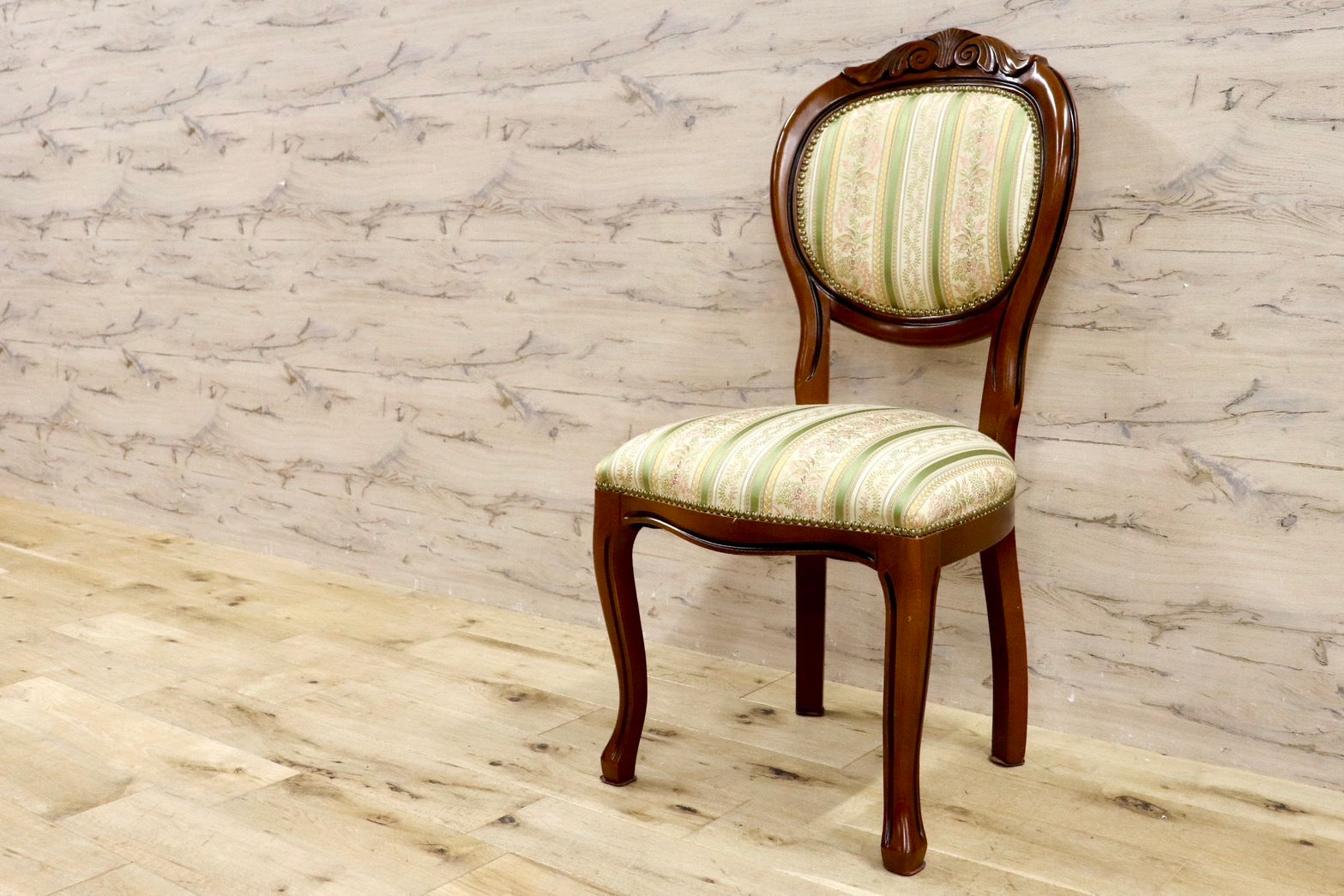 GMHK653○イタリア家具 ヨーロピアン クラシック ダイニングチェア 食卓椅子 アームレスチェア 木製 アンティーク 猫脚