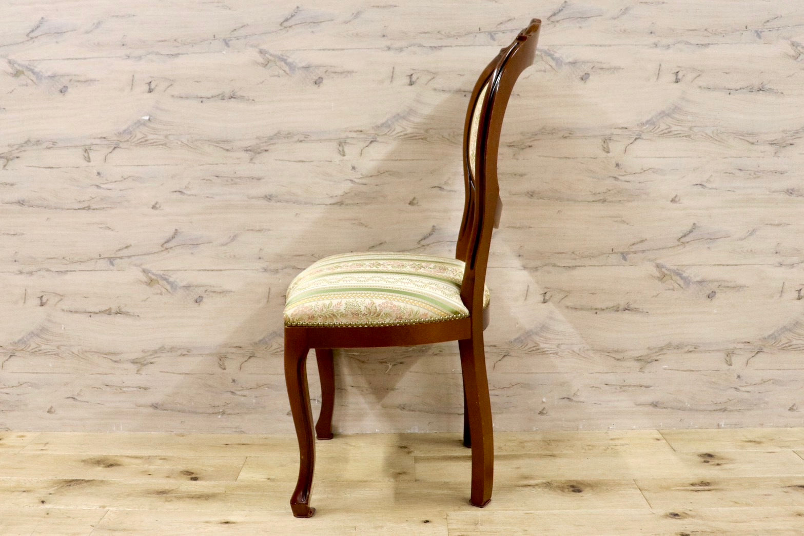 GMHK653○イタリア家具 ヨーロピアン クラシック ダイニングチェア 食卓椅子 アームレスチェア 木製 アンティーク 猫脚