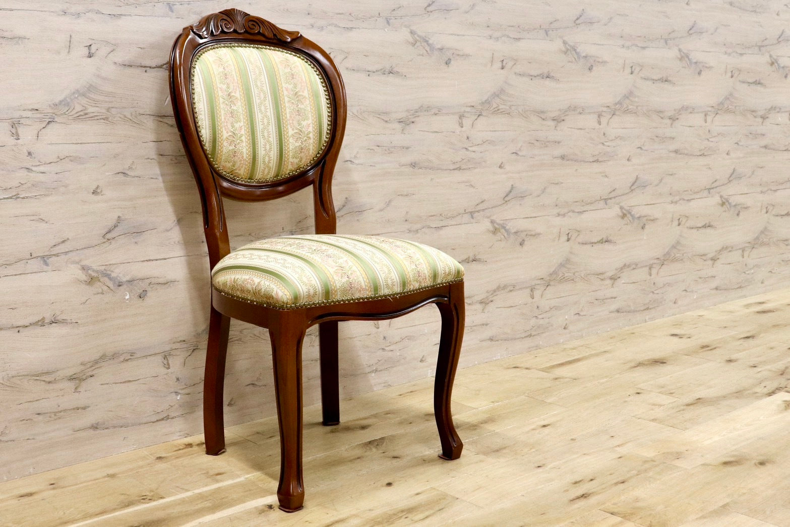 GMHK653○イタリア家具 ヨーロピアン クラシック ダイニングチェア 食卓椅子 アームレスチェア 木製 アンティーク 猫脚