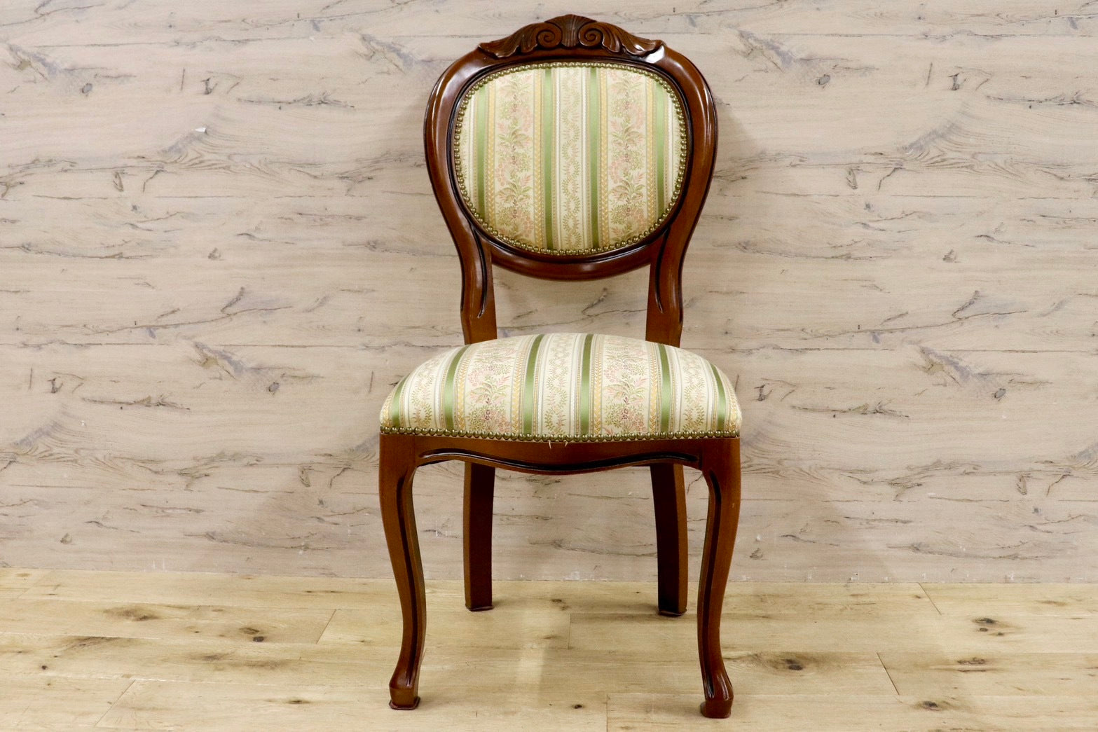 GMHK653○イタリア家具 ヨーロピアン クラシック ダイニングチェア 食卓椅子 アームレスチェア 木製 アンティーク 猫脚