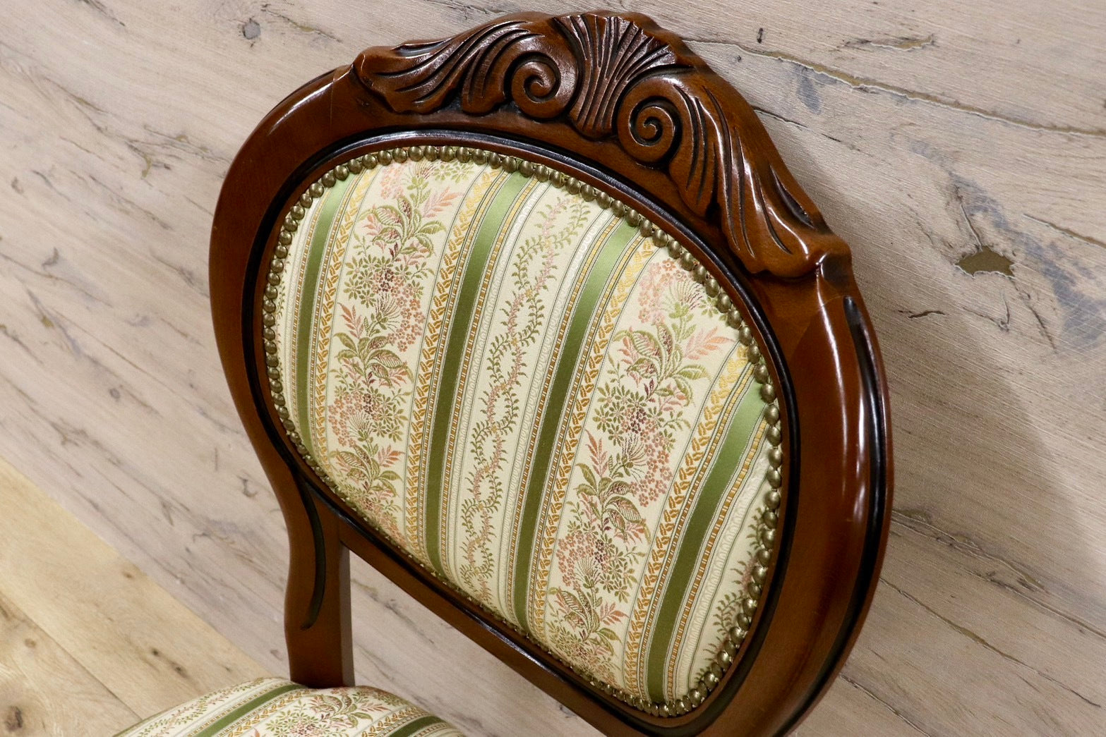 GMHK653○イタリア家具 ヨーロピアン クラシック ダイニングチェア 食卓椅子 アームレスチェア 木製 アンティーク 猫脚