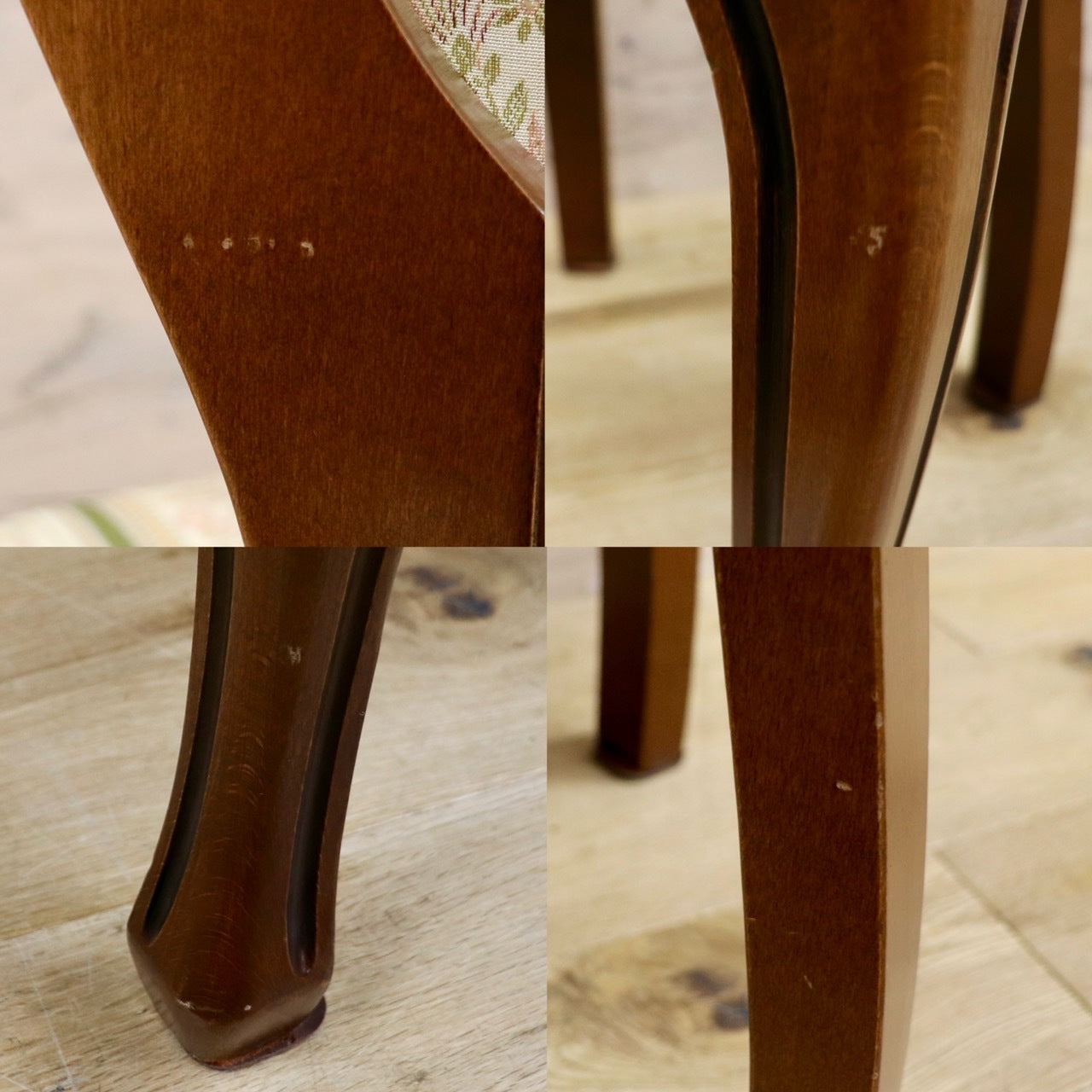 GMHK653○イタリア家具 ヨーロピアン クラシック ダイニングチェア 食卓椅子 アームレスチェア 木製 アンティーク 猫脚