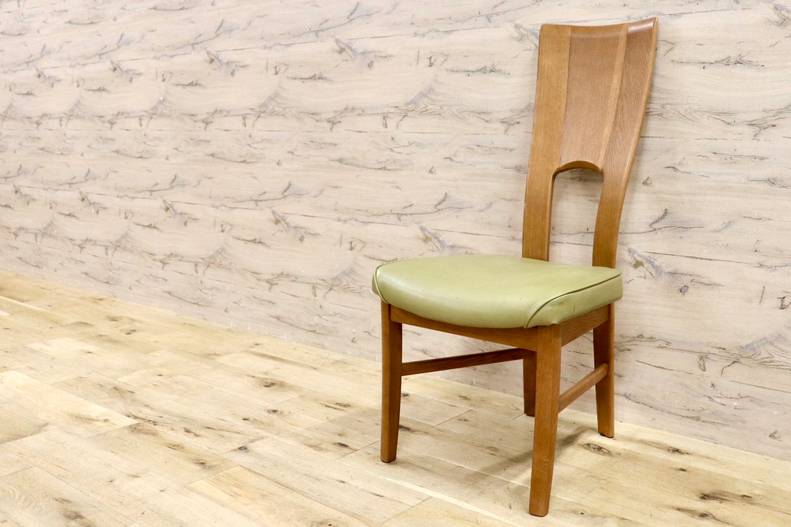 GMHH415○karimoku / カリモク ダイニングチェア アームレスチェア 食卓椅子 国産家具 合皮 ダークグリーン カントリー ナチュラル