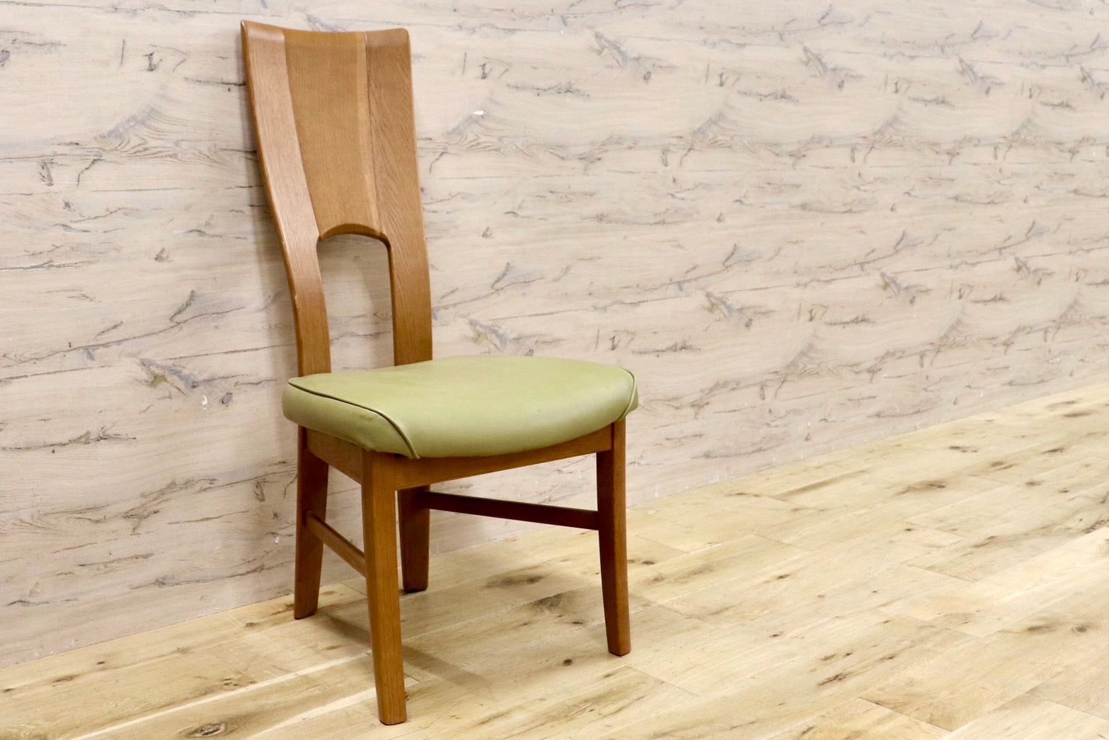 GMHH415○karimoku / カリモク ダイニングチェア アームレスチェア 食卓椅子 国産家具 合皮 ダークグリーン カントリー ナチュラル