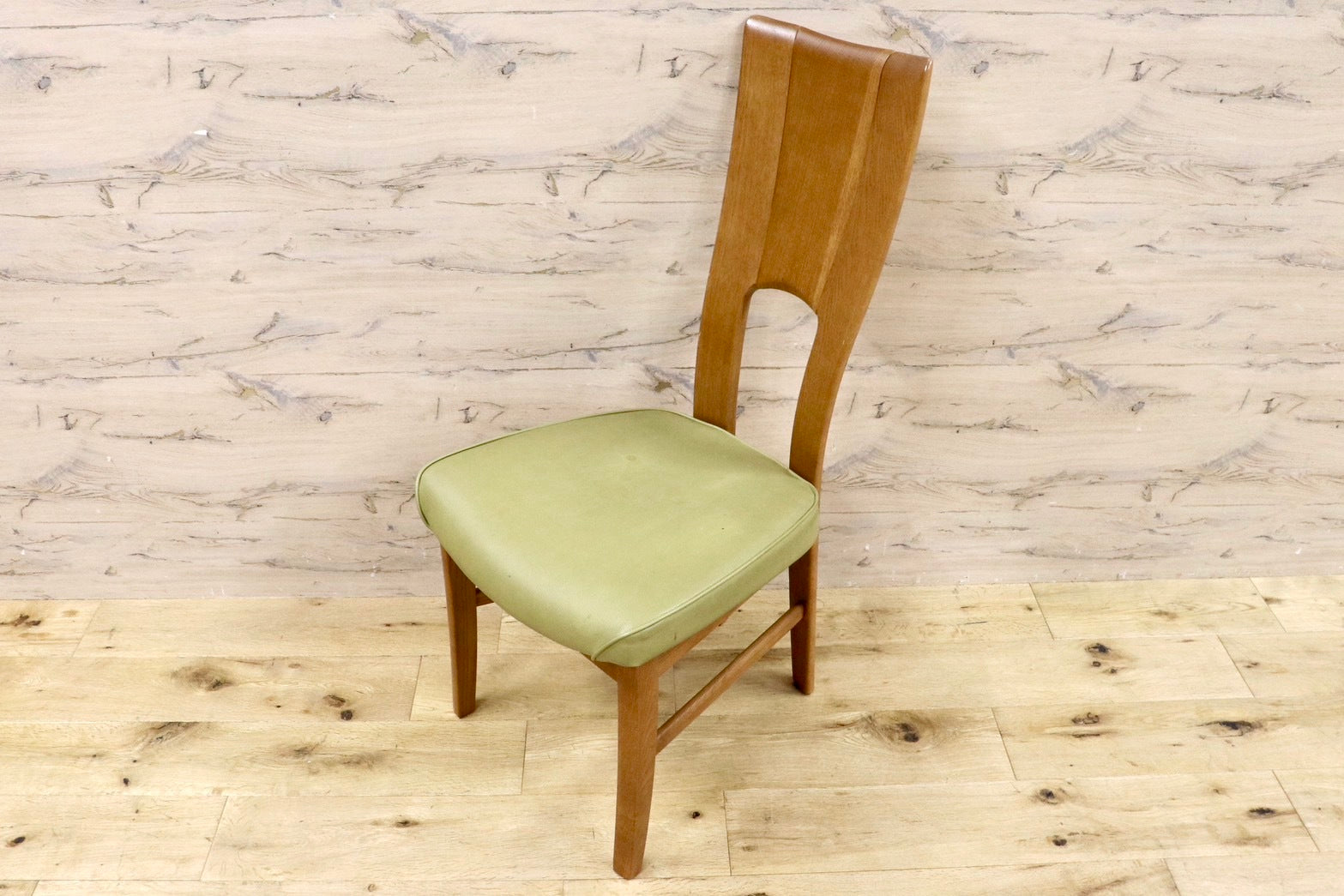 GMHH415○karimoku / カリモク ダイニングチェア アームレスチェア 食卓椅子 国産家具 合皮 ダークグリーン カントリー ナチュラル