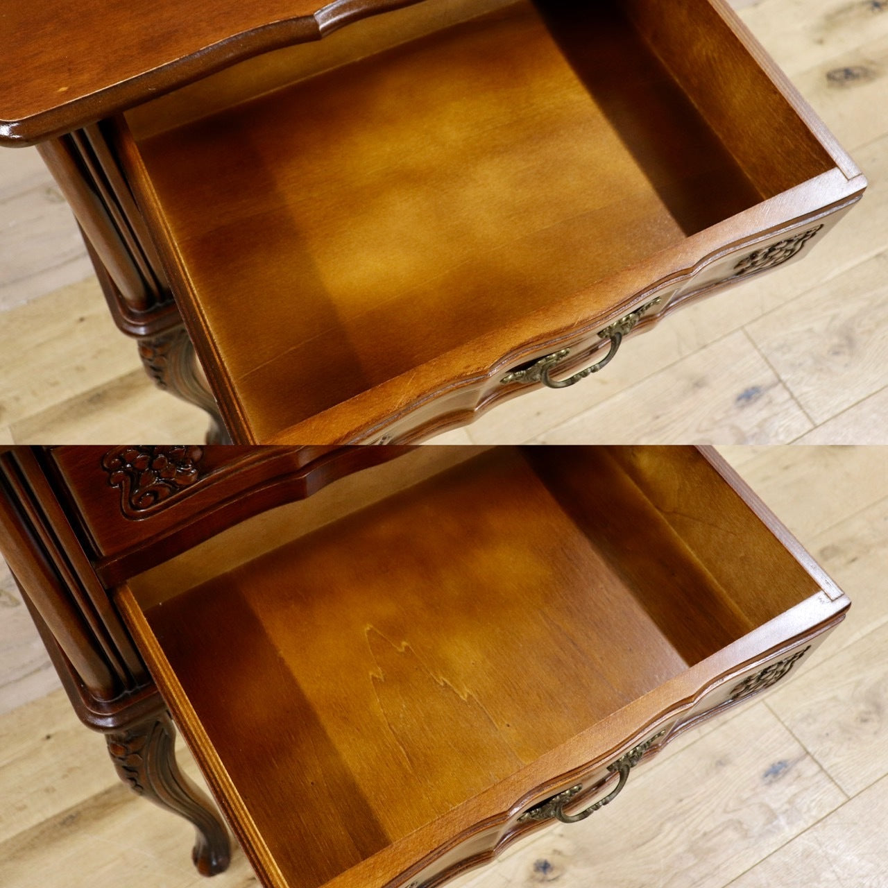 GMHK344○イタリア製 輸入家具 クラウディオ 2段チェスト 電話台 花台 収納家具 クラシック アンティーク 猫脚 ヨーロピアン