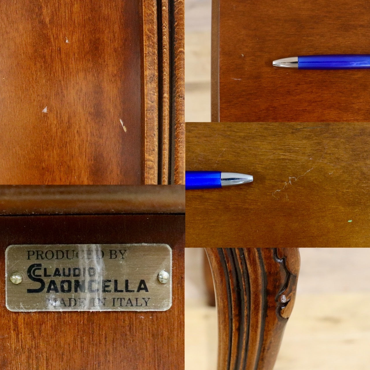 GMHK344○イタリア製 輸入家具 クラウディオ 2段チェスト 電話台 花台 収納家具 クラシック アンティーク 猫脚 ヨーロピアン