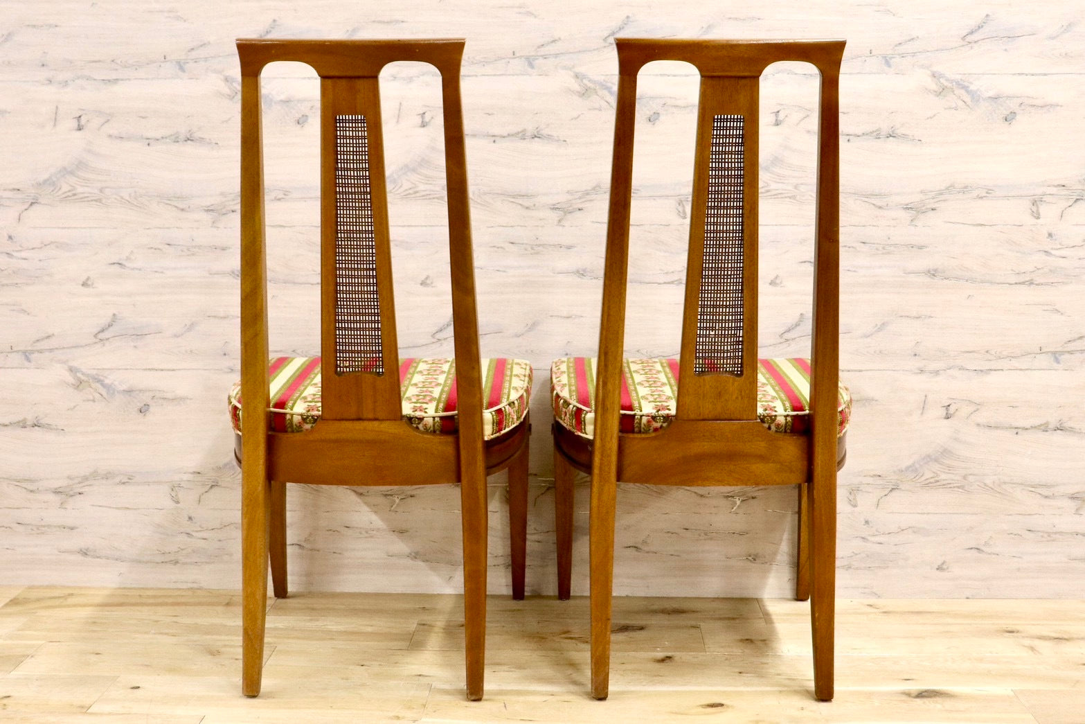 GMHK700A○DREXEL HERITAGE / ドレクセルヘイジ ダイニングチェア 椅子 デスクチェア 2脚セット マホガニー ファブリック アンティーク