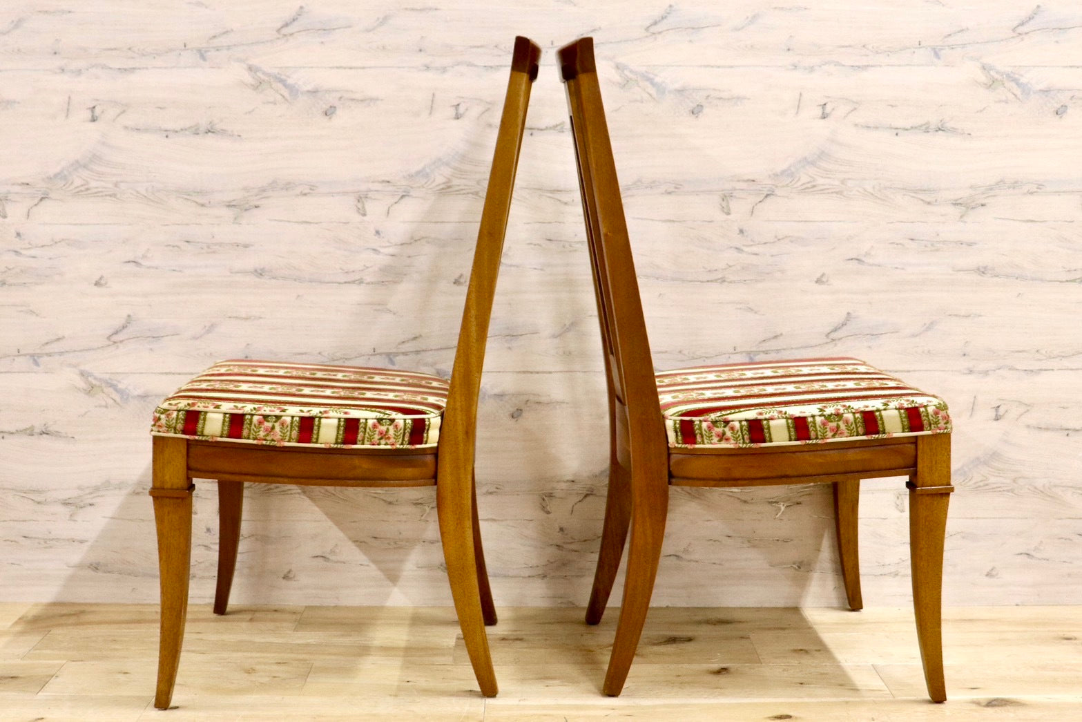 GMHK700A○DREXEL HERITAGE / ドレクセルヘイジ ダイニングチェア 椅子 デスクチェア 2脚セット マホガニー ファブリック アンティーク