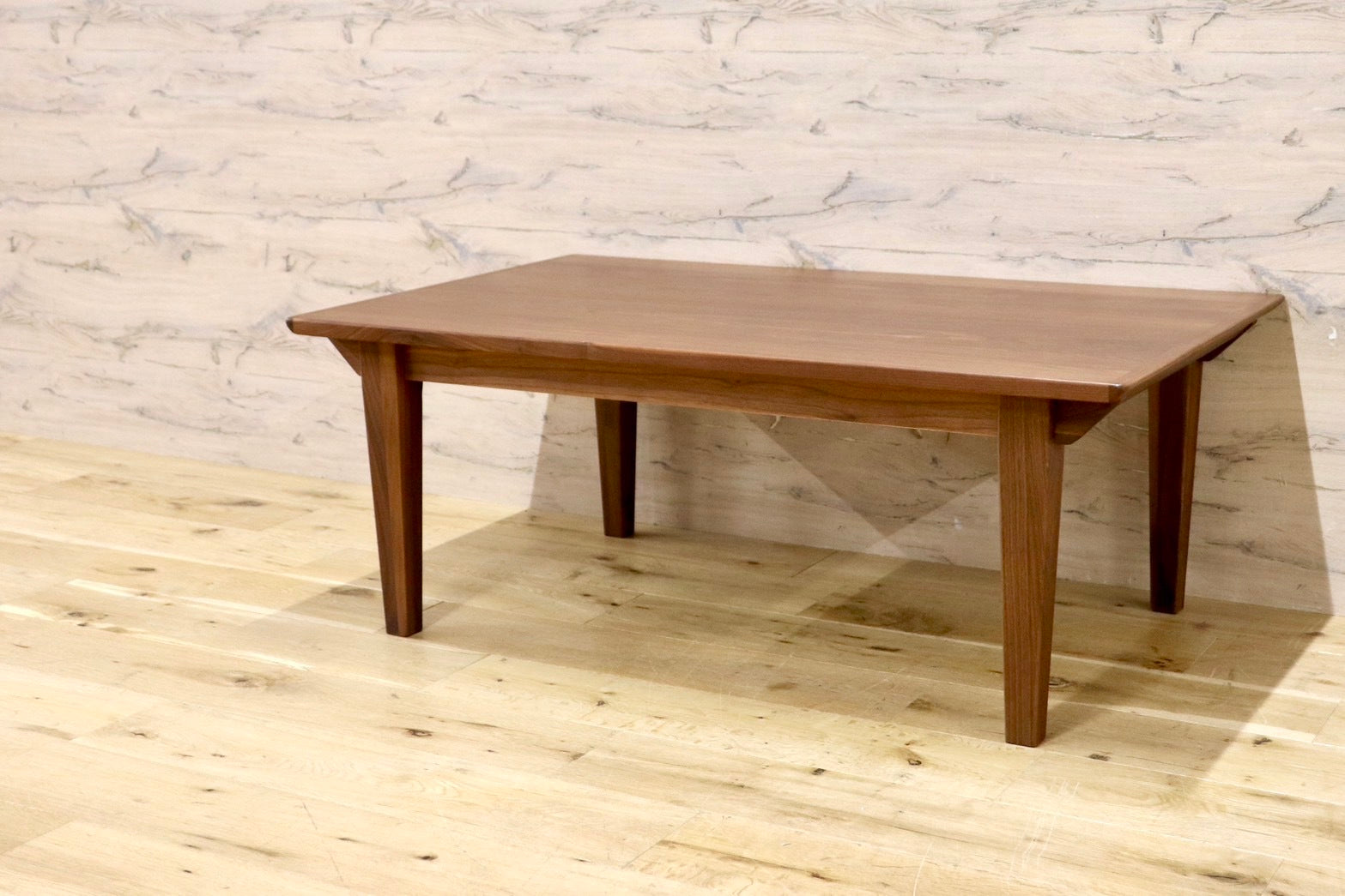 GMHK707○unico / ウニコ METTE メッテ リビングテーブル センターテーブル こたつ ウォールナット 北欧スタイル 定価5.45万 展示品