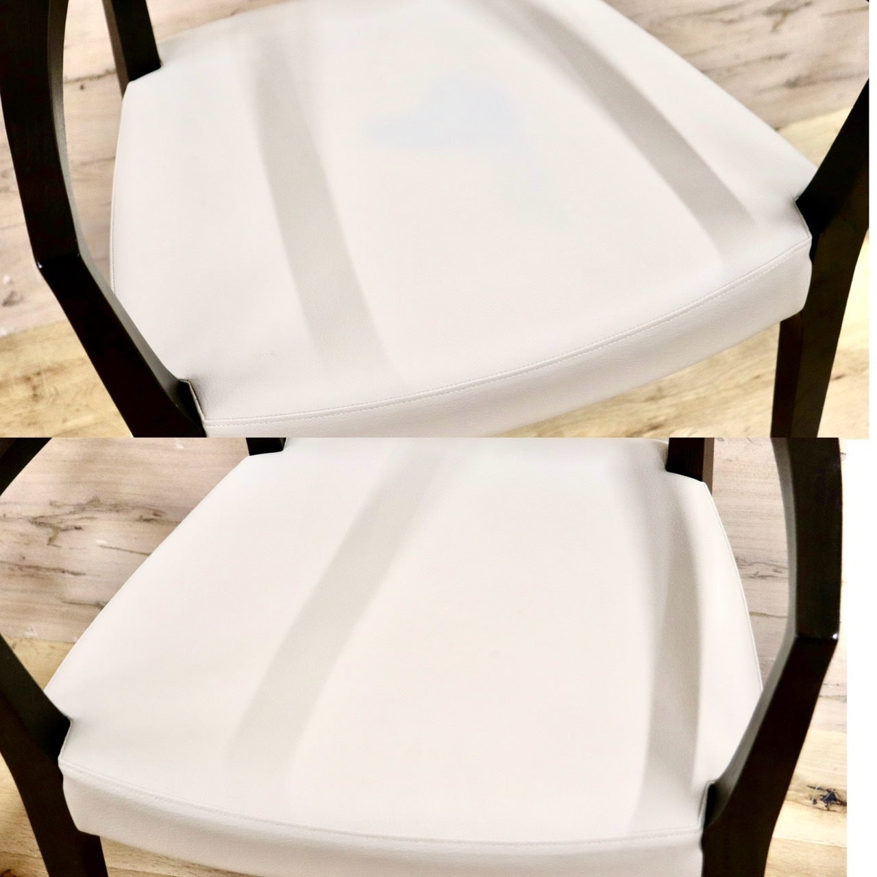 GMHK743A○karimoku / カリモク ダイニングチェア アームチェア 食卓椅子 2脚セット 合皮 アイボリー モダン 国産家具