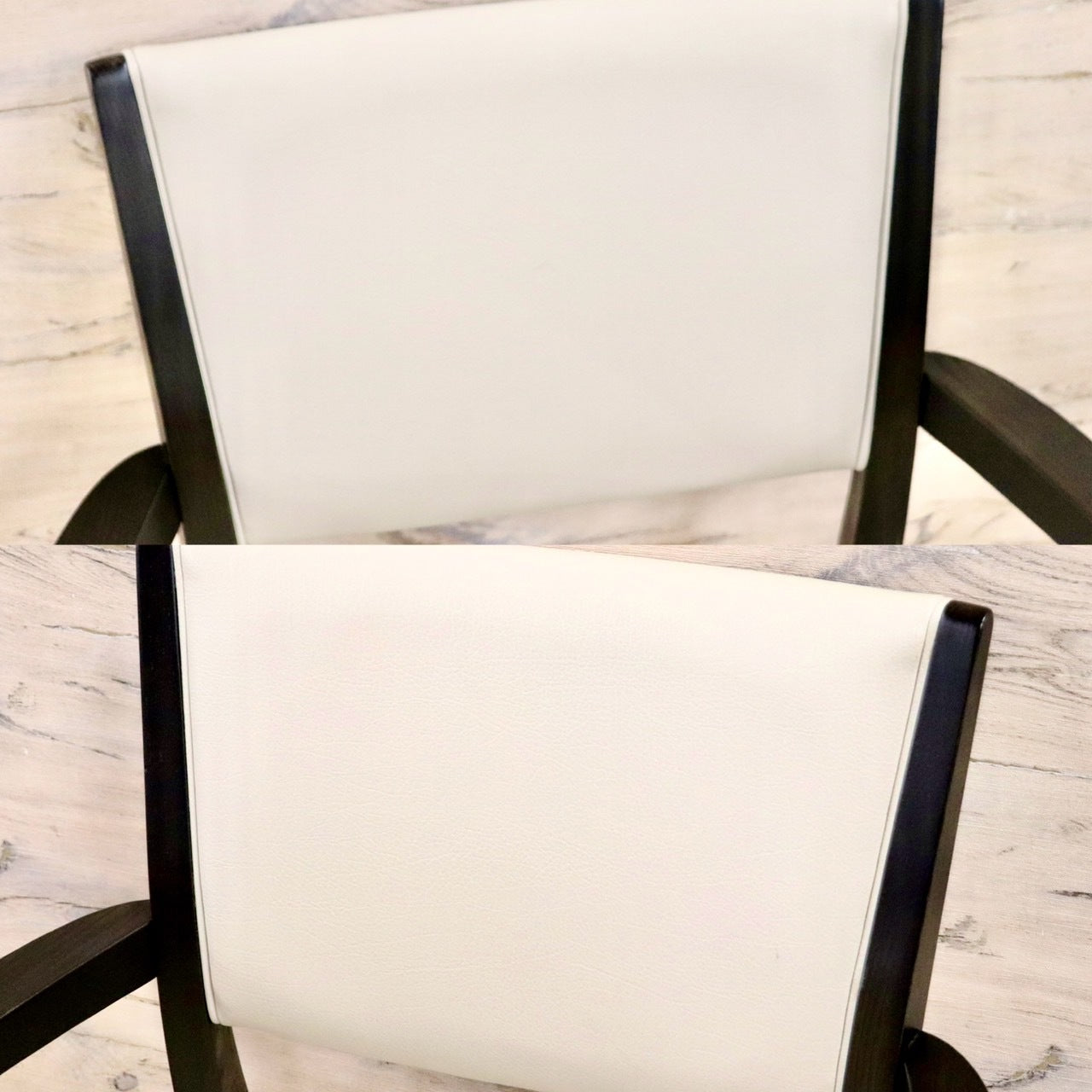 GMHK743A○karimoku / カリモク ダイニングチェア アームチェア 食卓椅子 2脚セット 合皮 アイボリー モダン 国産家具