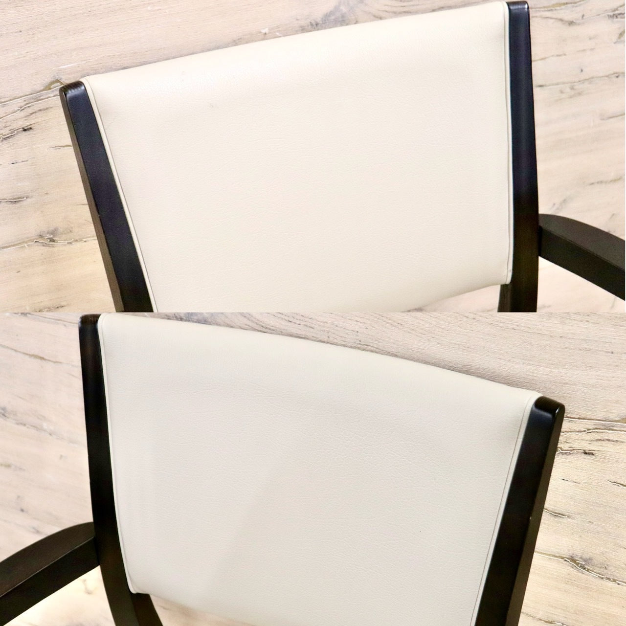 GMHK743B○karimoku / カリモク ダイニングチェア アームチェア 食卓椅子 2脚セット 合皮 アイボリー モダン 国産家具