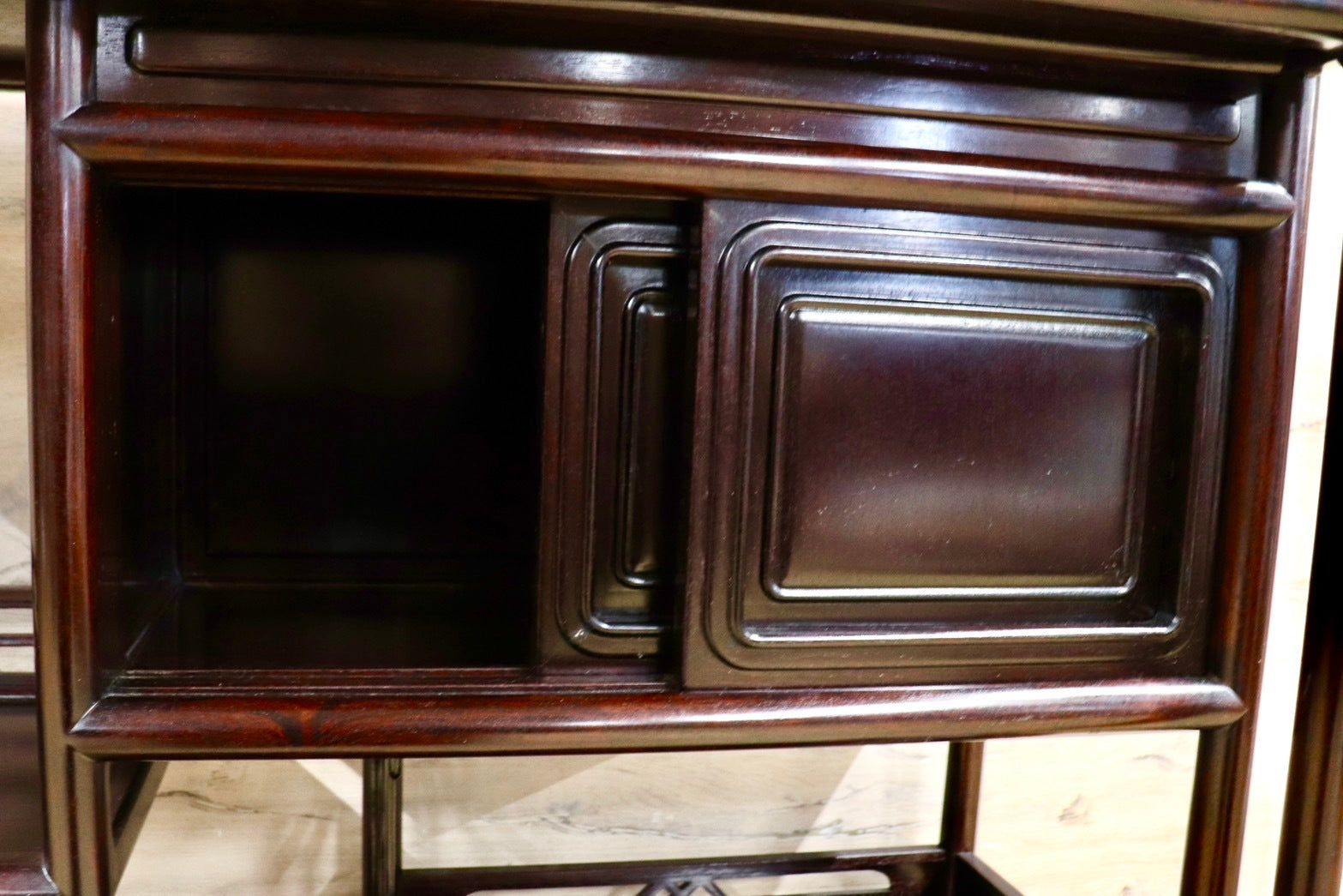 GMHK655○唐木家具 飾り棚 透かし彫り 和製 アンティーク 茶棚 飾り棚 サイドボード キャビネット 茶道具 茶道 棚 置き台 華道