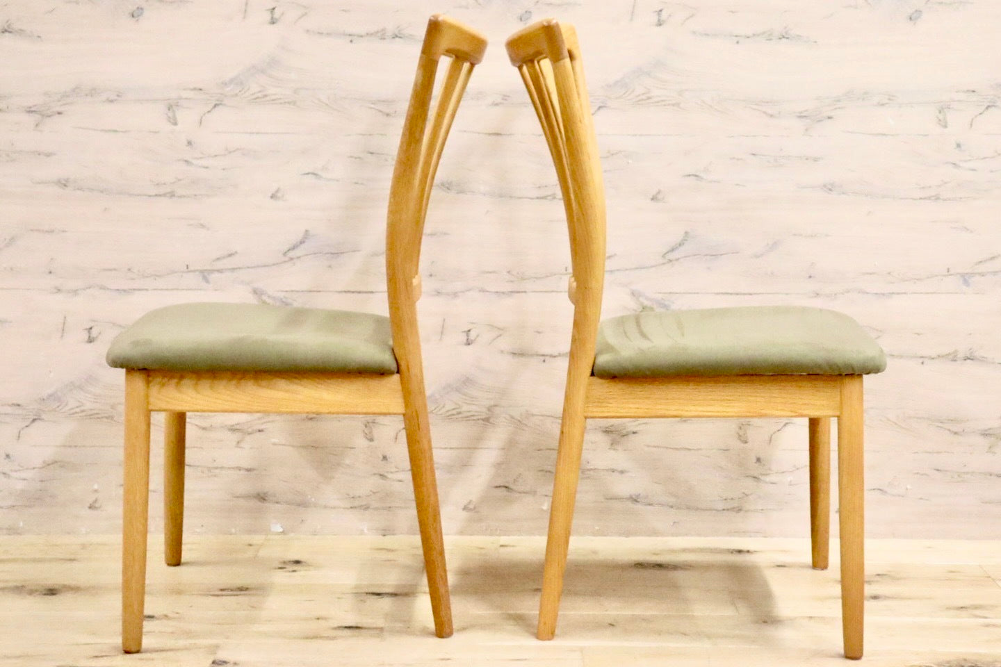 GMHH487A○日進木工 / nissin ダイニングチェア DCC-072 椅子 2脚セット オーク無垢材 ファブリック 飛騨家具 北欧スタイル モダン